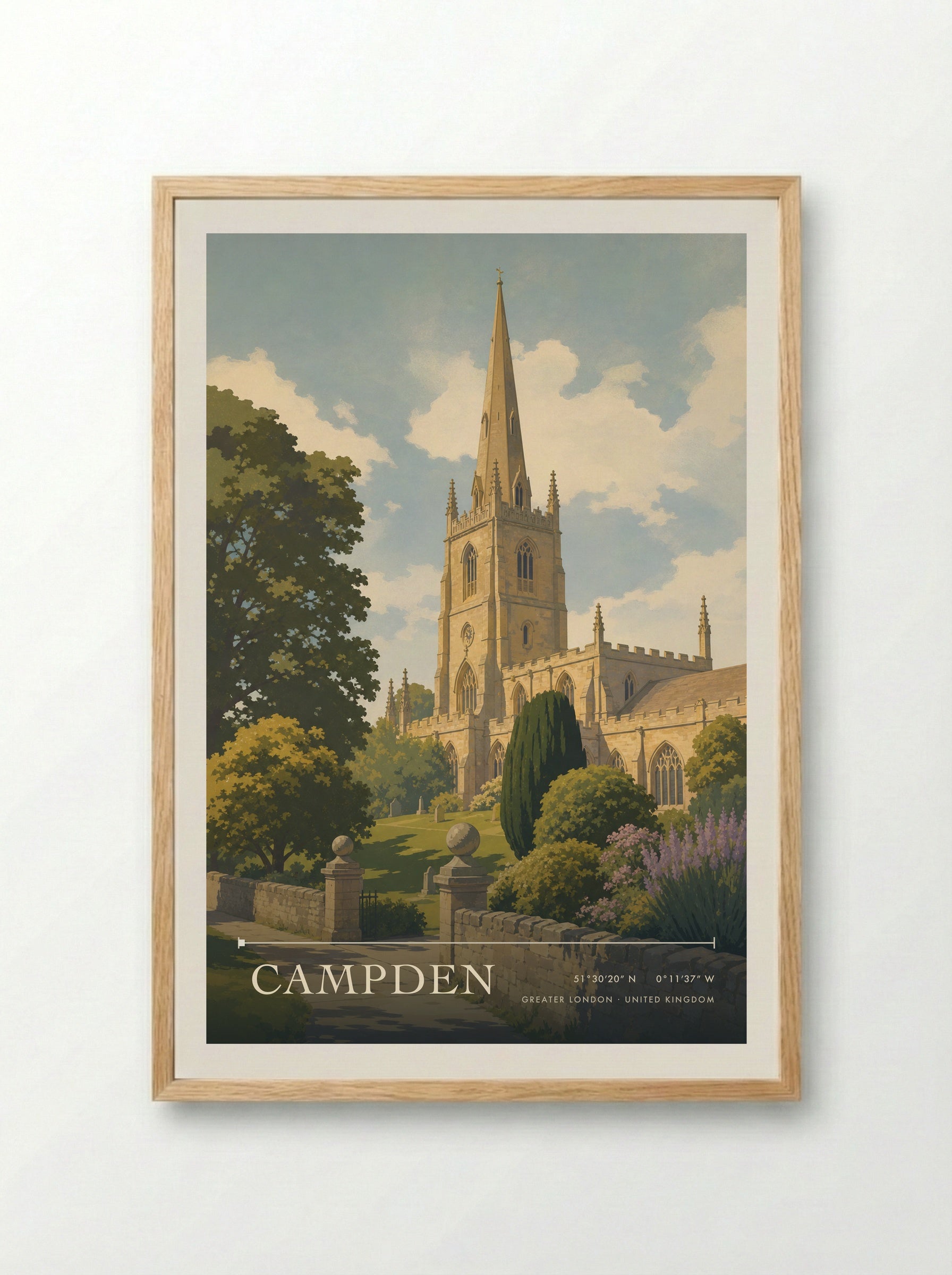 Campden Greater London United Kingdom Travel Poster - Framed Print Wood