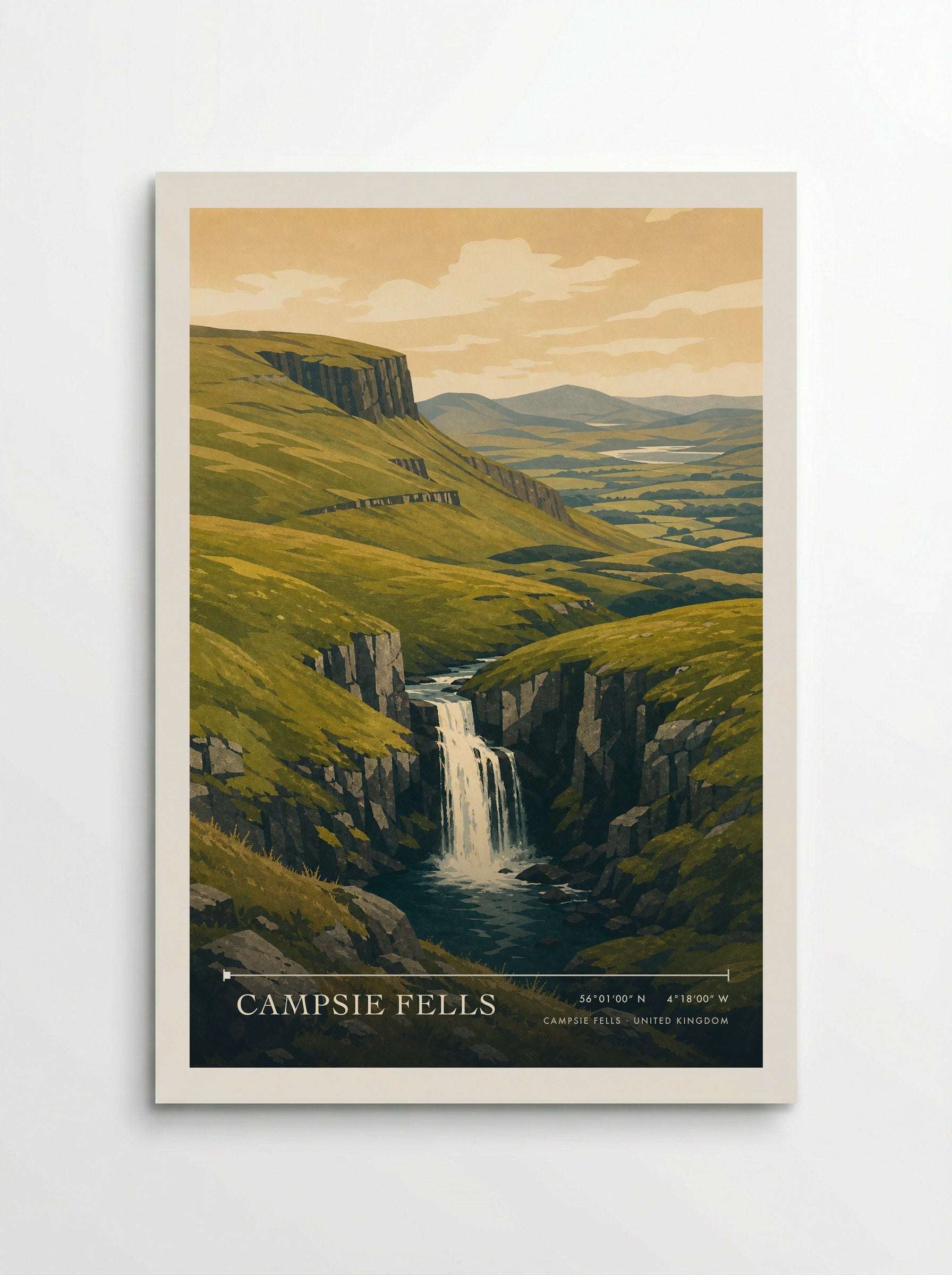 Campsie Fells United Kingdom Travel Poster - Poster