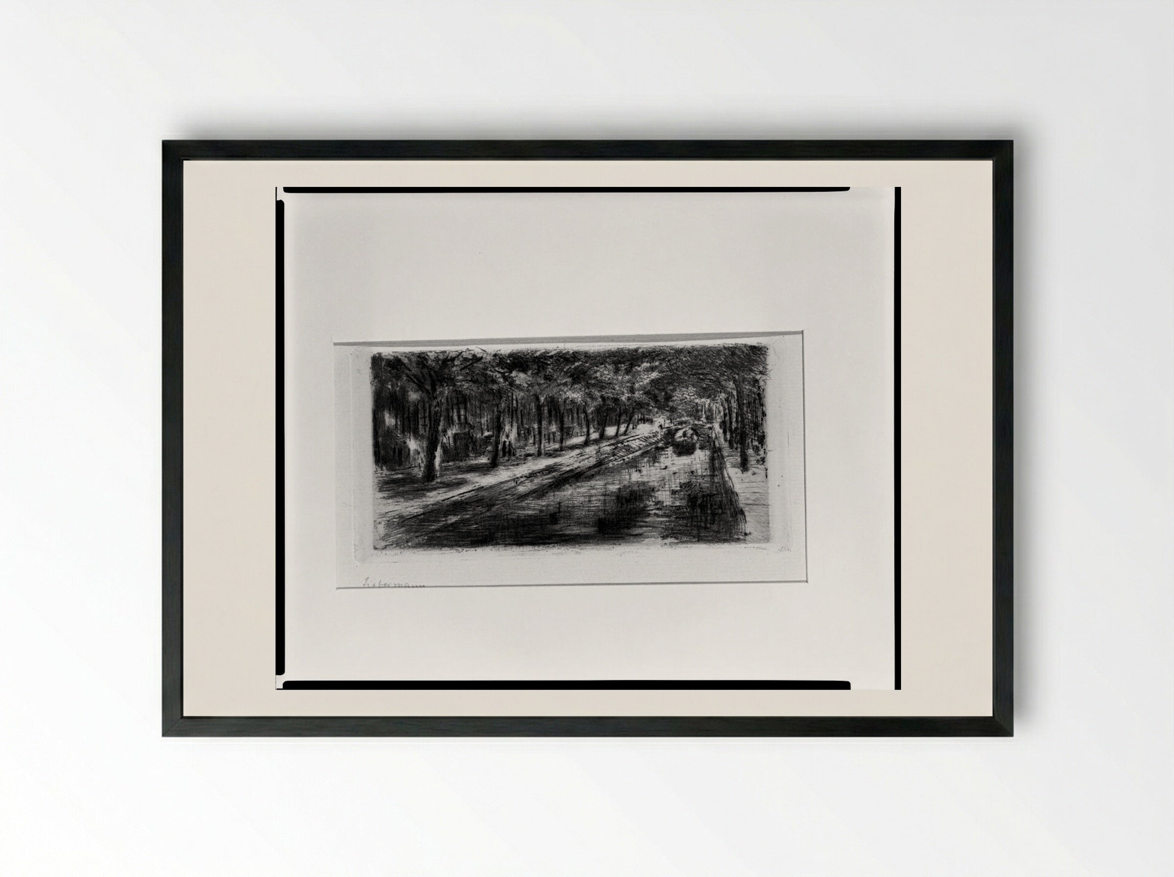 Canal, Amsterdam - Max Liebermann - Framed Print Black
