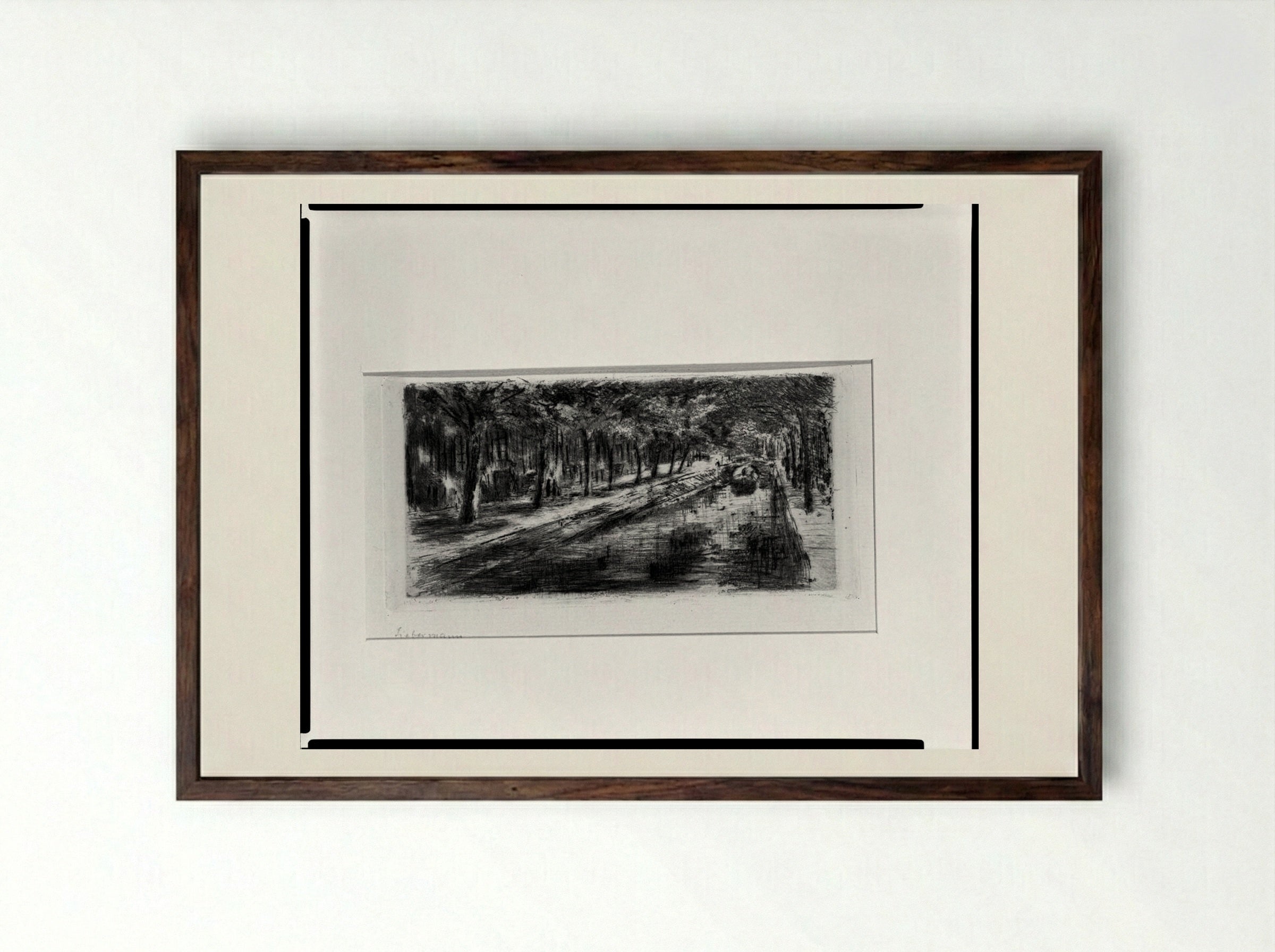 Canal, Amsterdam - Max Liebermann - Framed Print Dark Wood