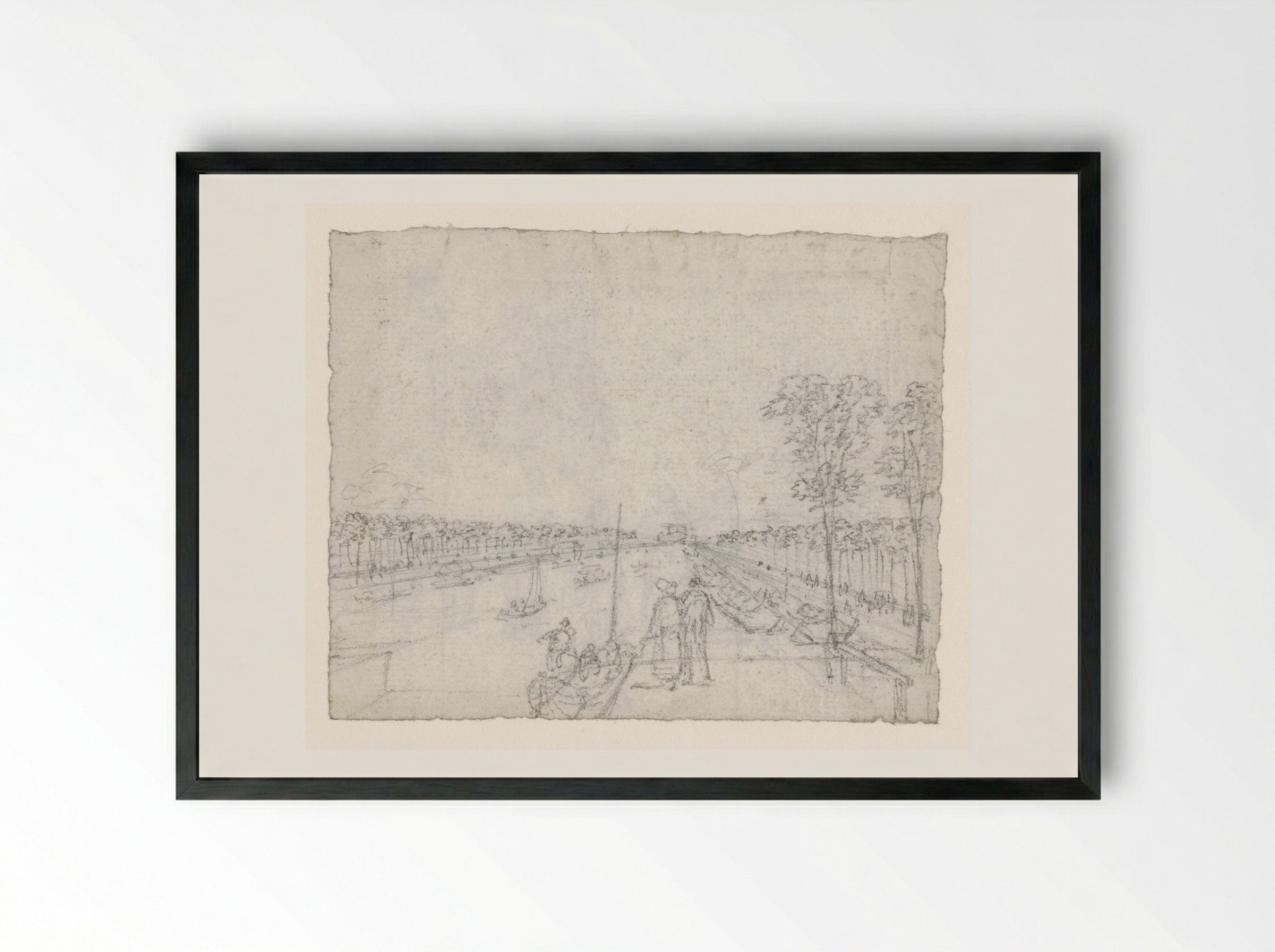 Canal St. Martin - Georges Michel - Framed Print Black