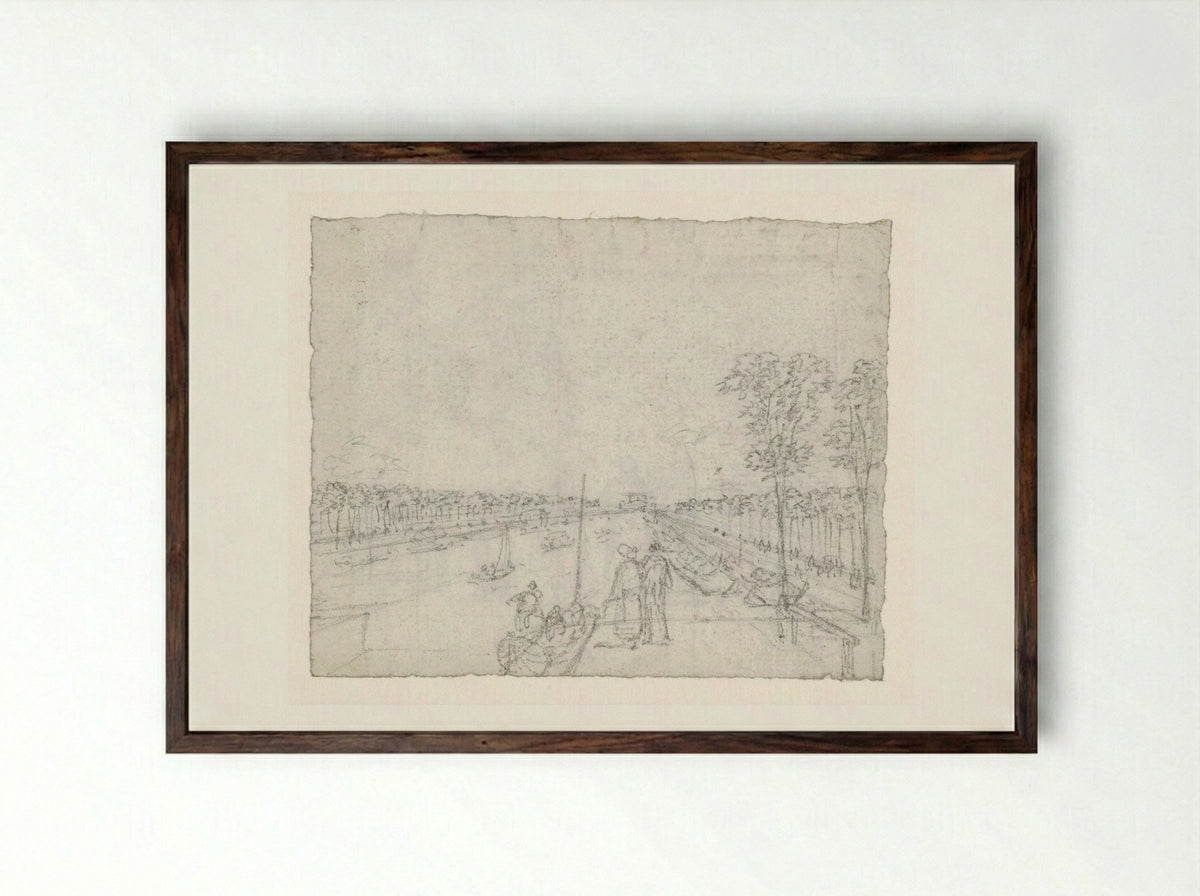 Canal St. Martin - Georges Michel - Framed Print Dark Wood