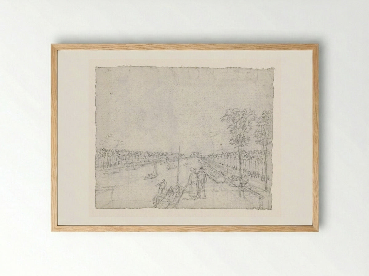 Canal St. Martin - Georges Michel - Framed Print Wood