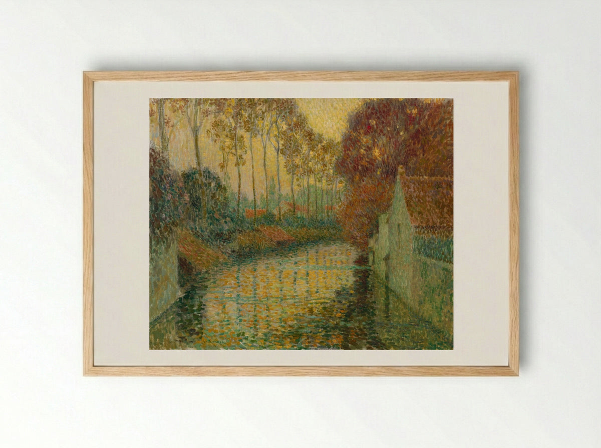Canal in Autumn (Gisors) - Henri Le Sidaner - Framed Print Wood