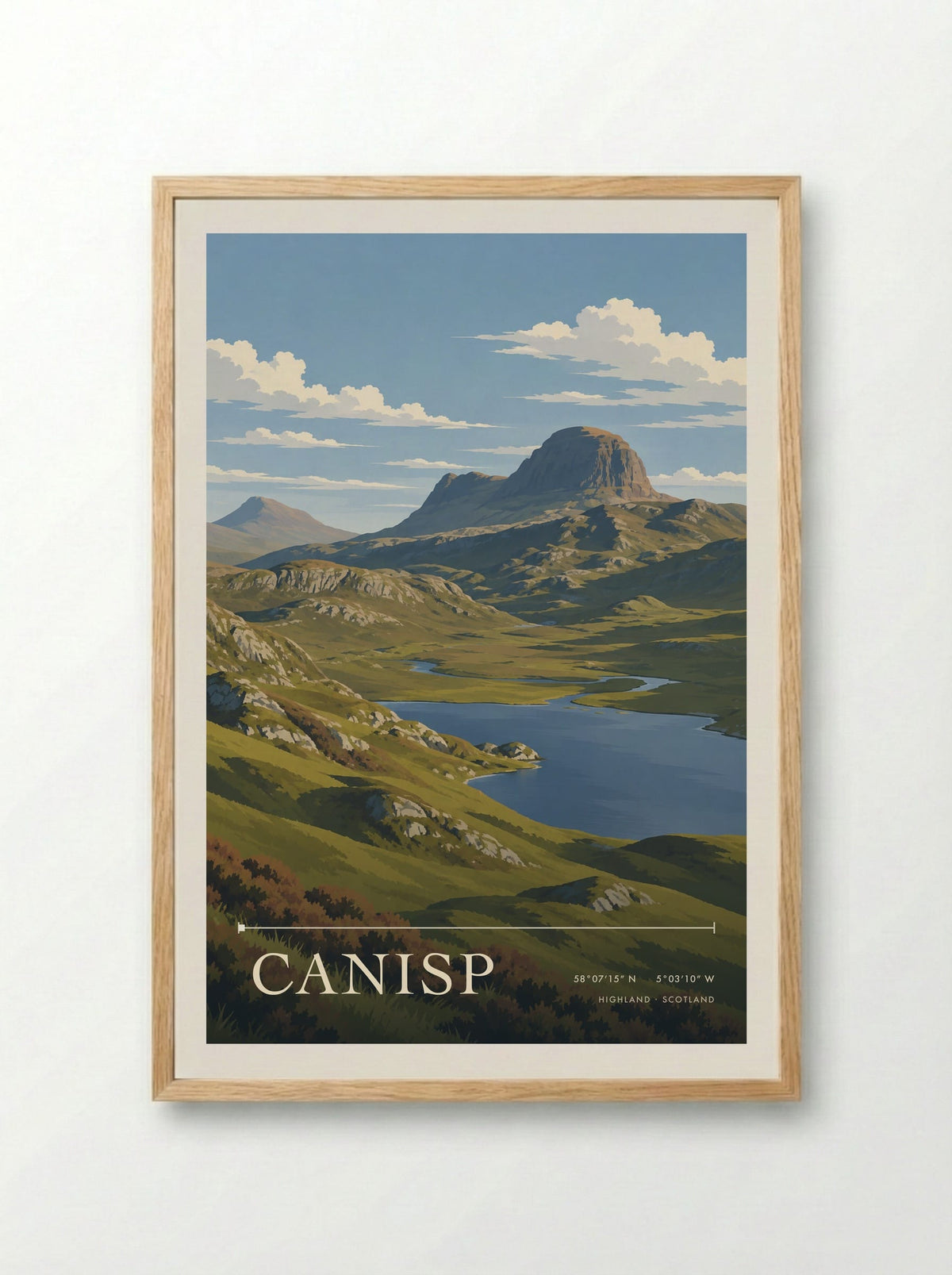 Canisp, Highland | Travel Poster - Framed Print Wood