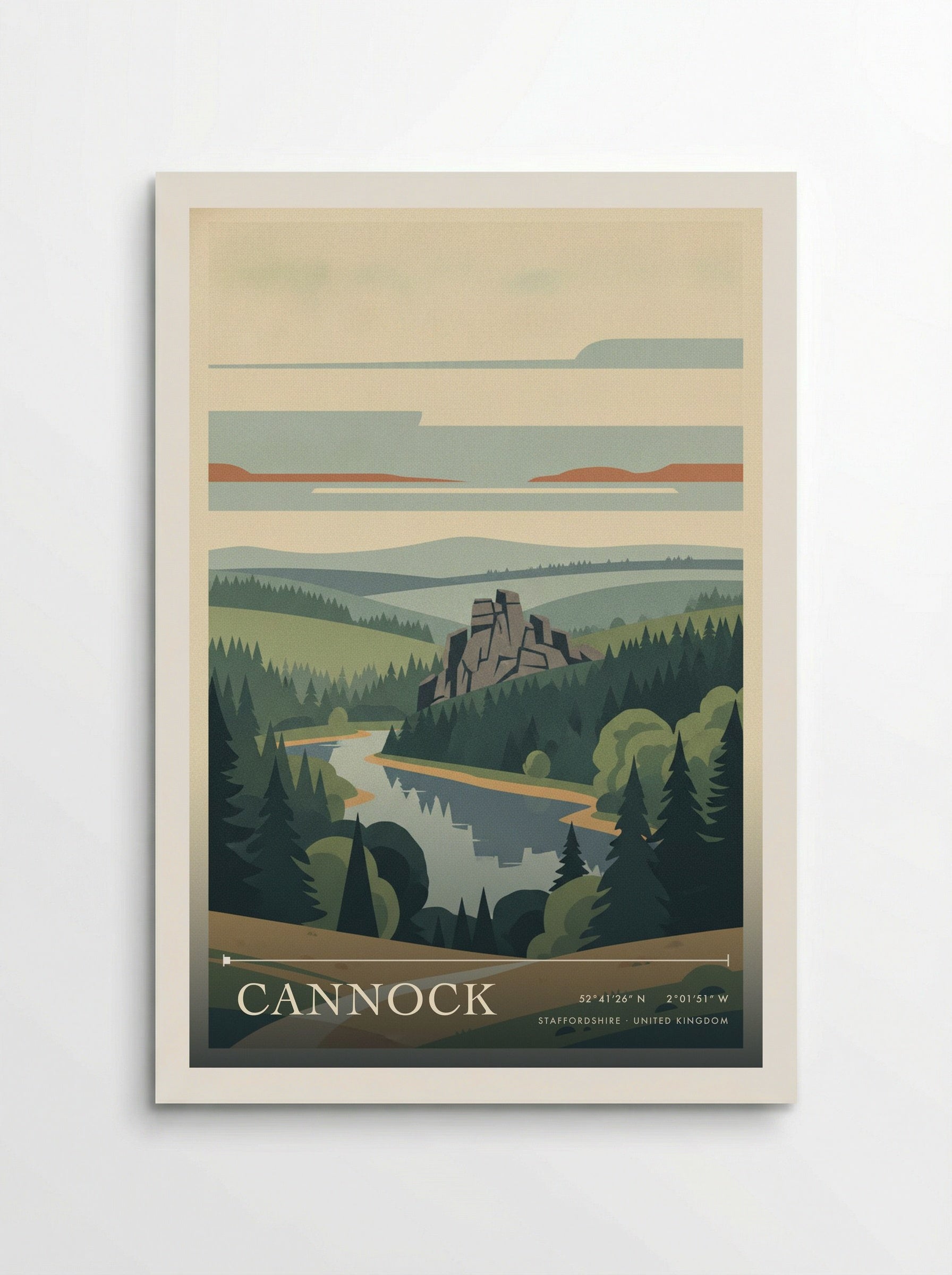 Cannock Staffordshire United Kingdom Travel Poster - Poster