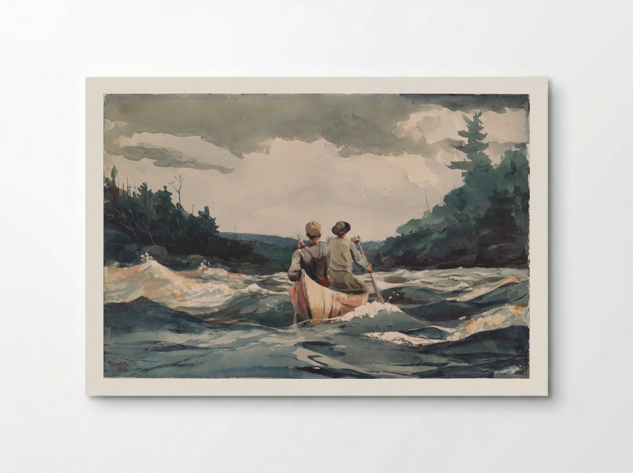 Canoe in Rapids - Winslow Homer - Poster