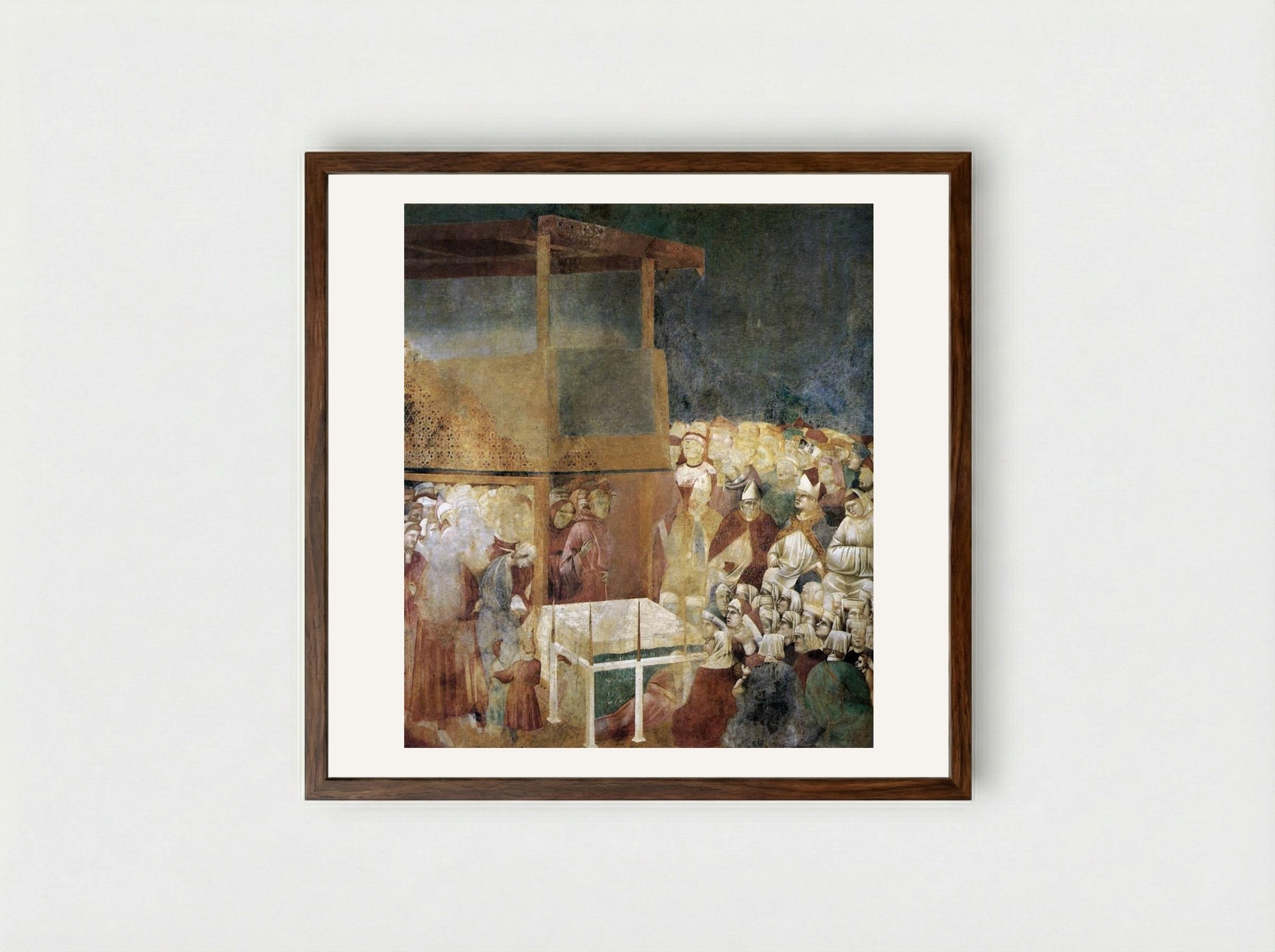 Canonization of St Francis - Giotto di Bondone - Framed Print Dark Wood