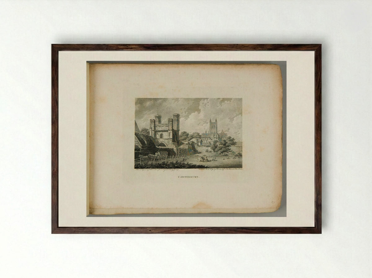 Canterbury - John Walker - Framed Print Dark Wood