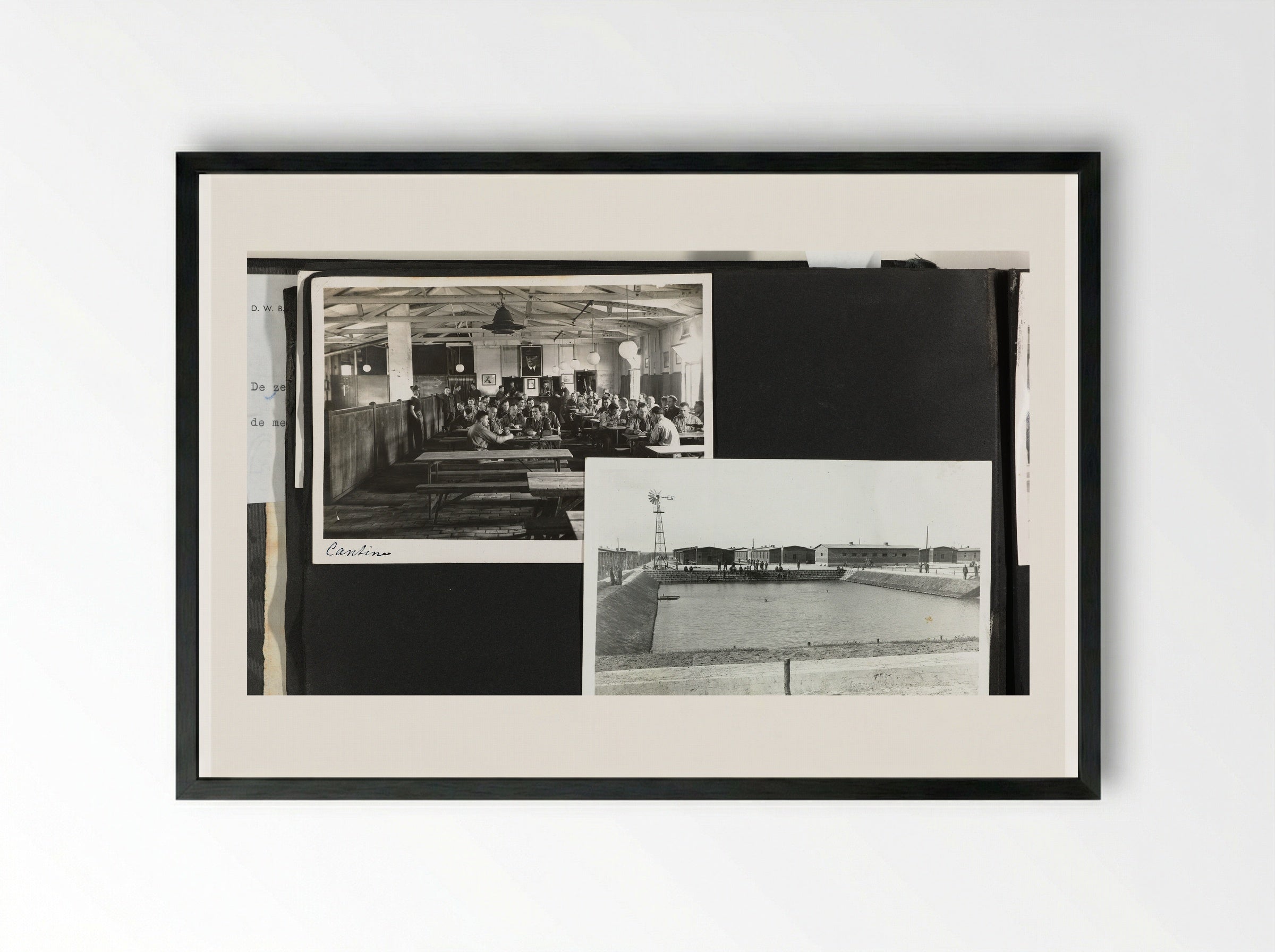 Cantine / Zwembad - Dick W.B. van Maarseveen - Framed Print Black