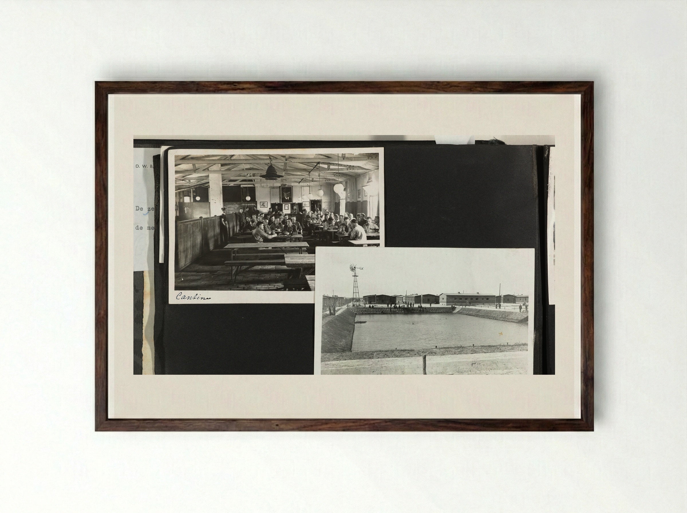 Cantine / Zwembad - Dick W.B. van Maarseveen - Framed Print Dark Wood