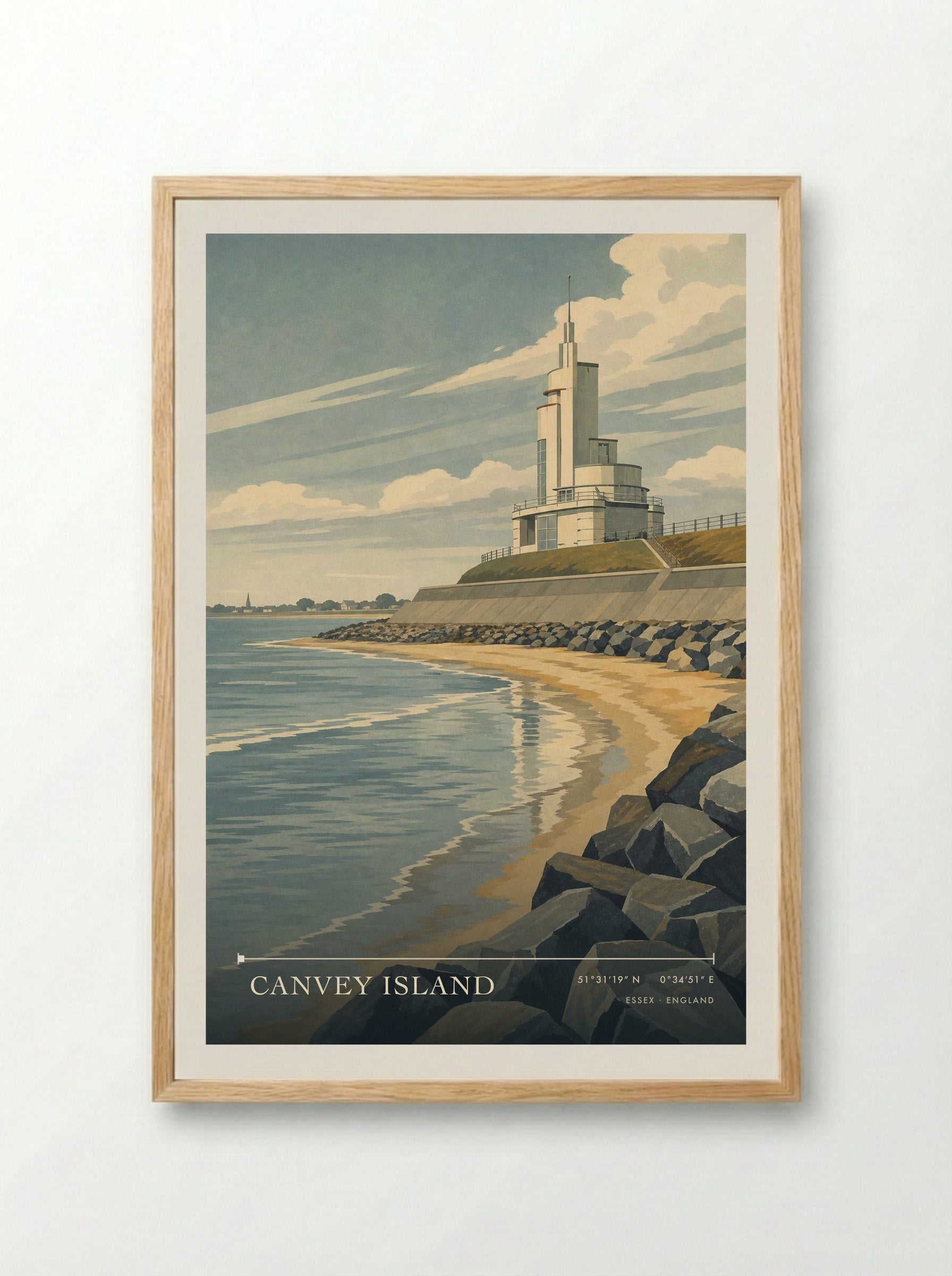 Canvey Island Essex England Travel Poster - Framed Print Wood