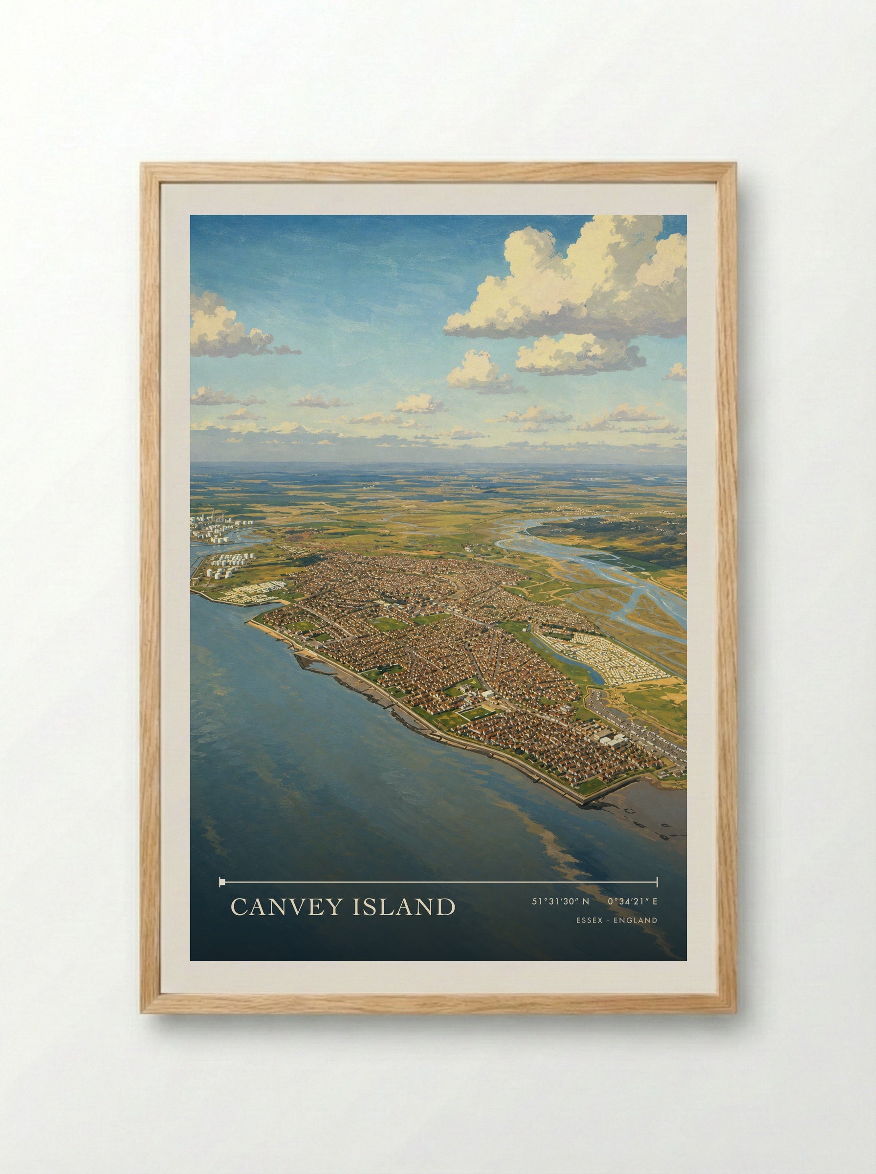 Canvey Island Essex England Travel Poster - Framed Print Wood