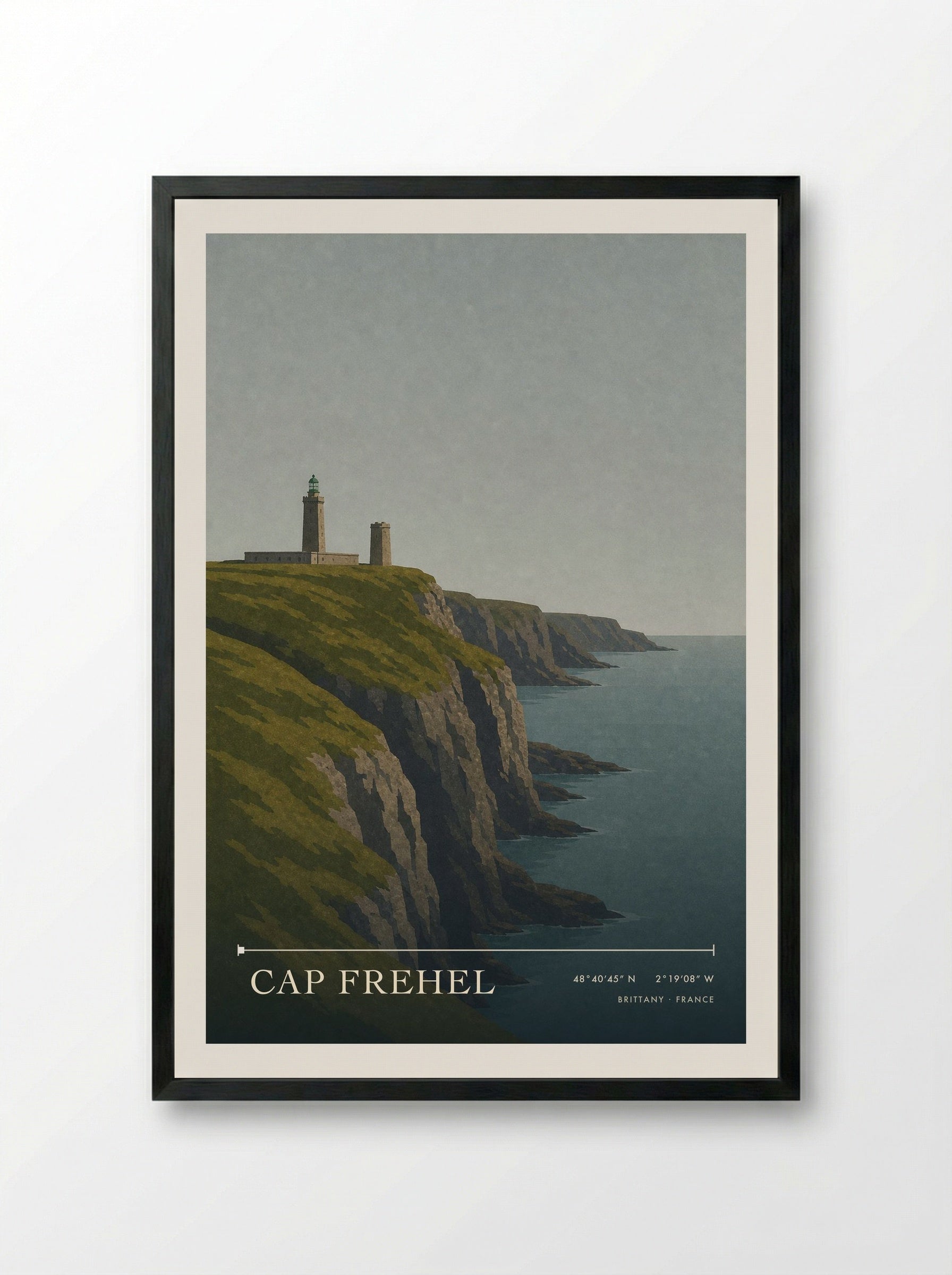 Cap Frehel Travel Poster Artwork - Framed Print Black