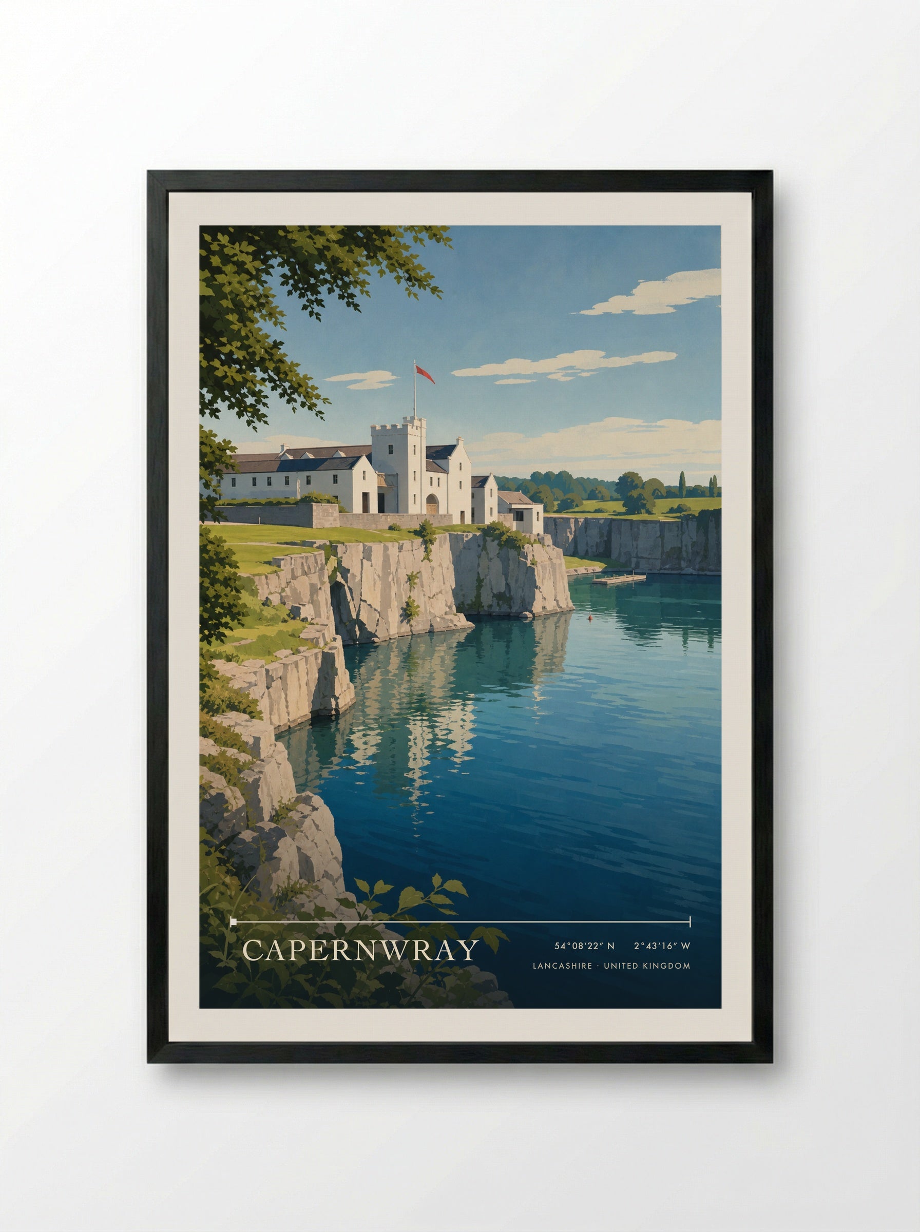 Capernwray Lancashire United Kingdom Travel Poster - Framed Print Black