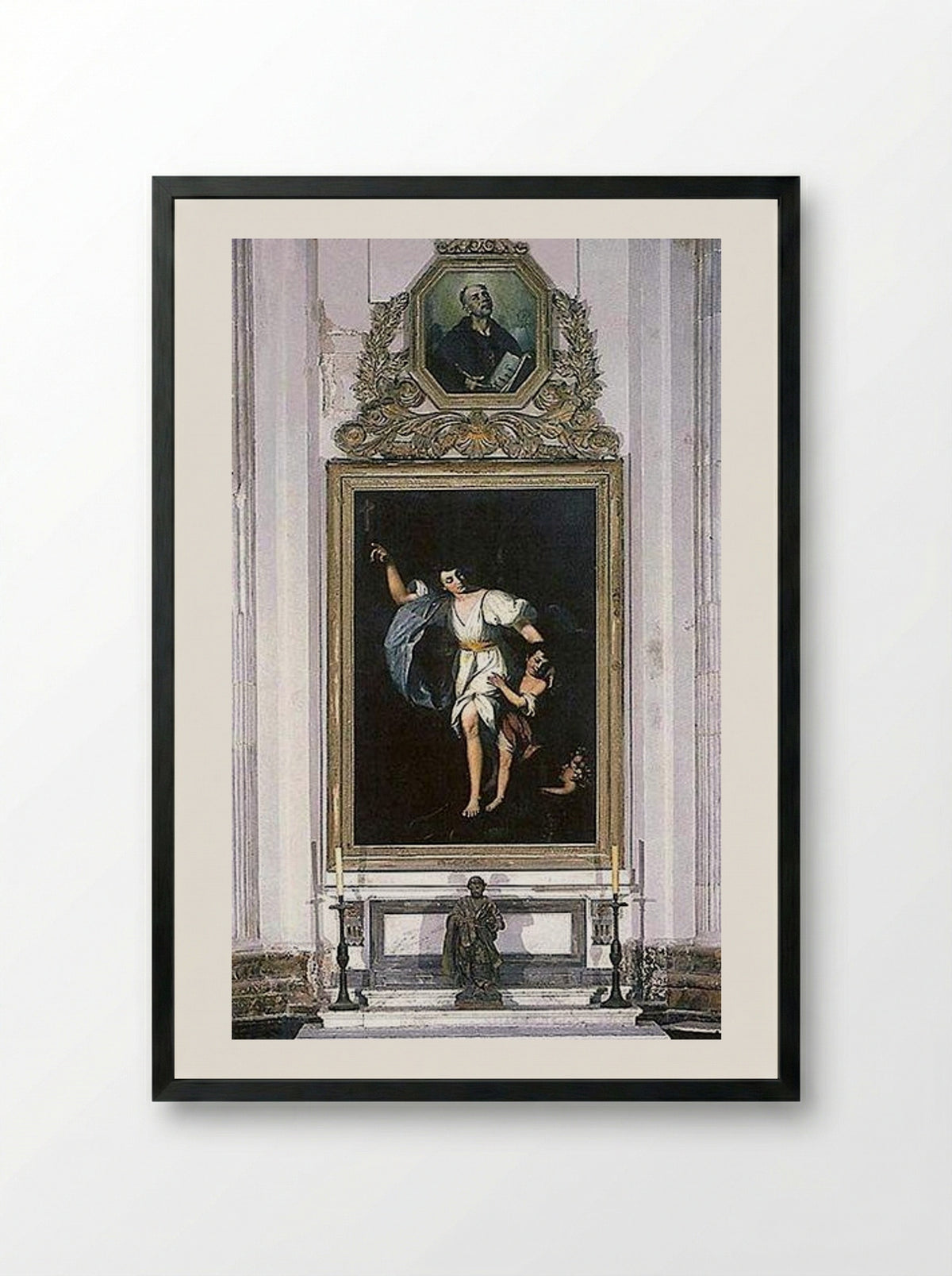 Capilla del Santo Ángel de la Guarda de la Iglesia Catedral de Cádiz - Joaquín Manuel Fernández Cruzado - Framed Print Black