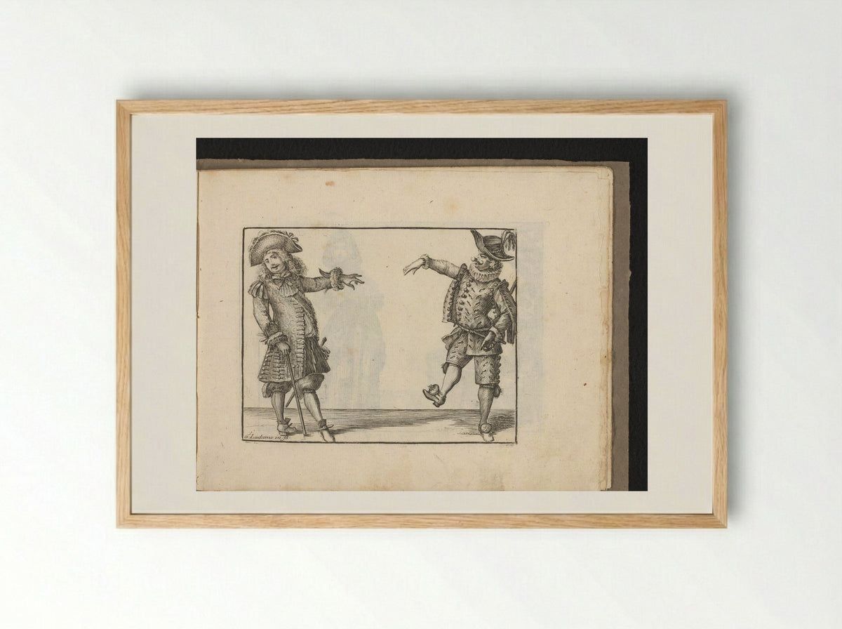 Capitano and a Wealthy Man - Jean Moncornet - Framed Print Wood