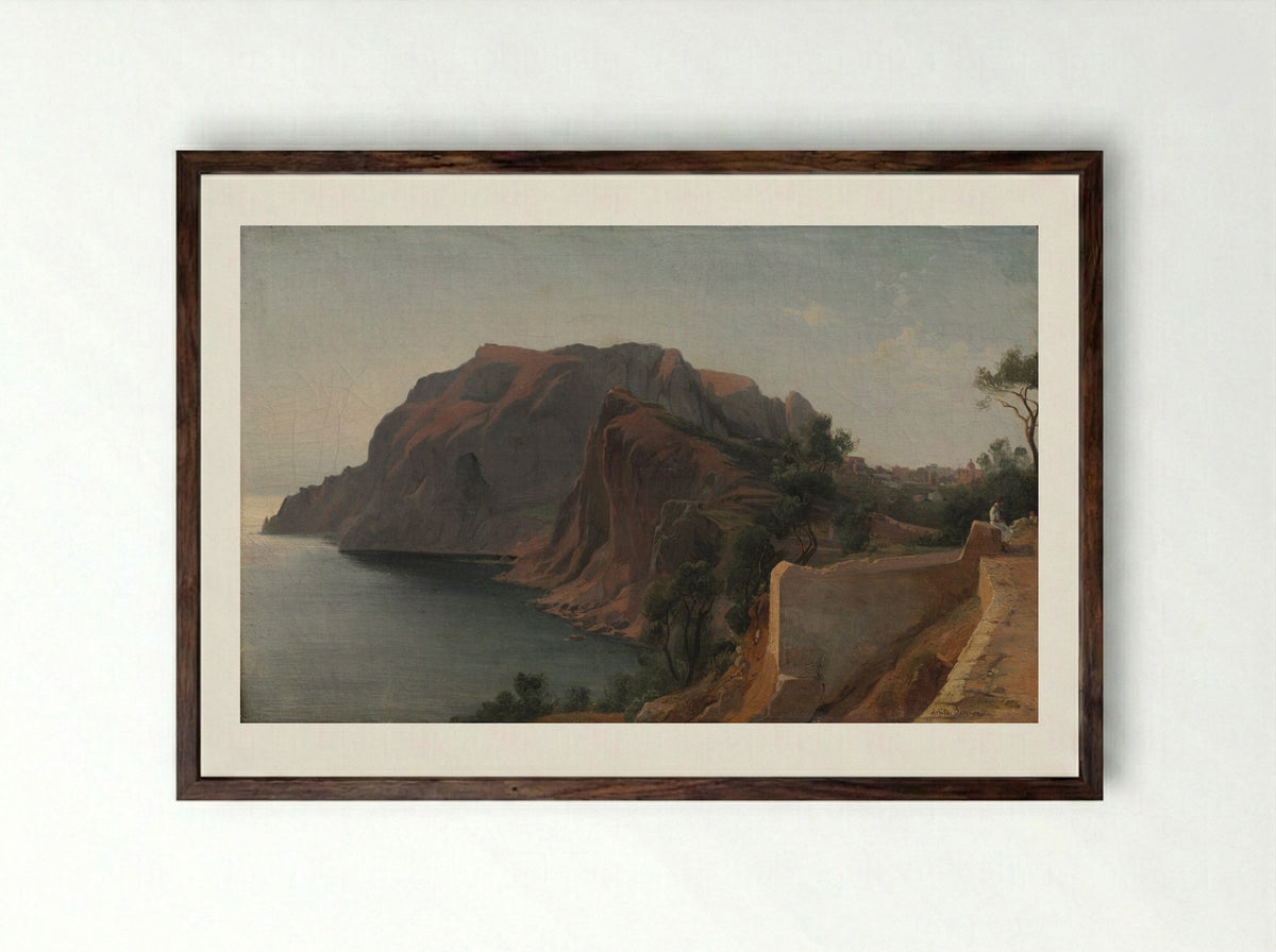 Capri - Jean Achille Benouville - Framed Print Dark Wood