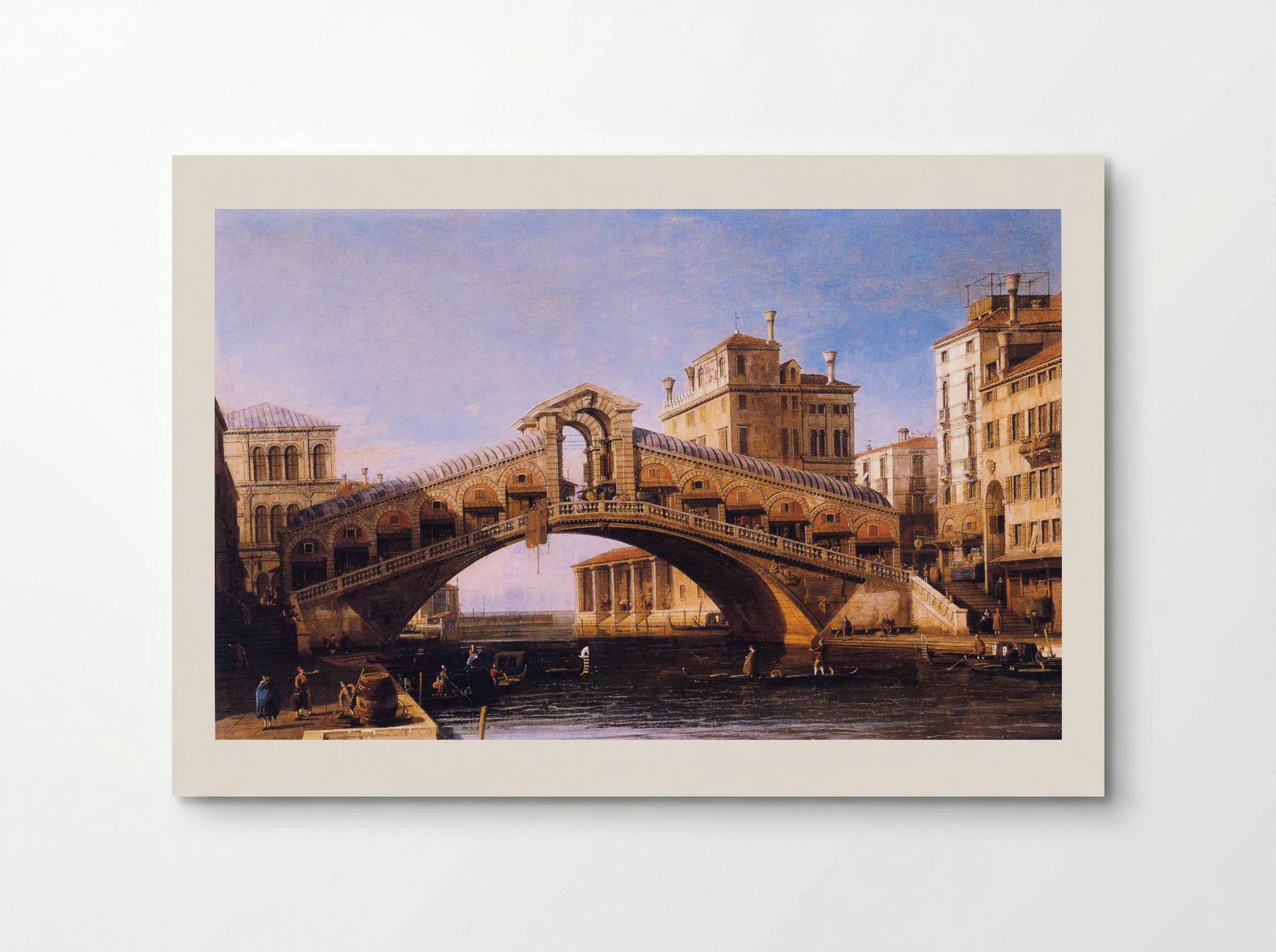 Capriccio of the Rialto Bridge with the Lagoon Beyond - Canaletto - Poster