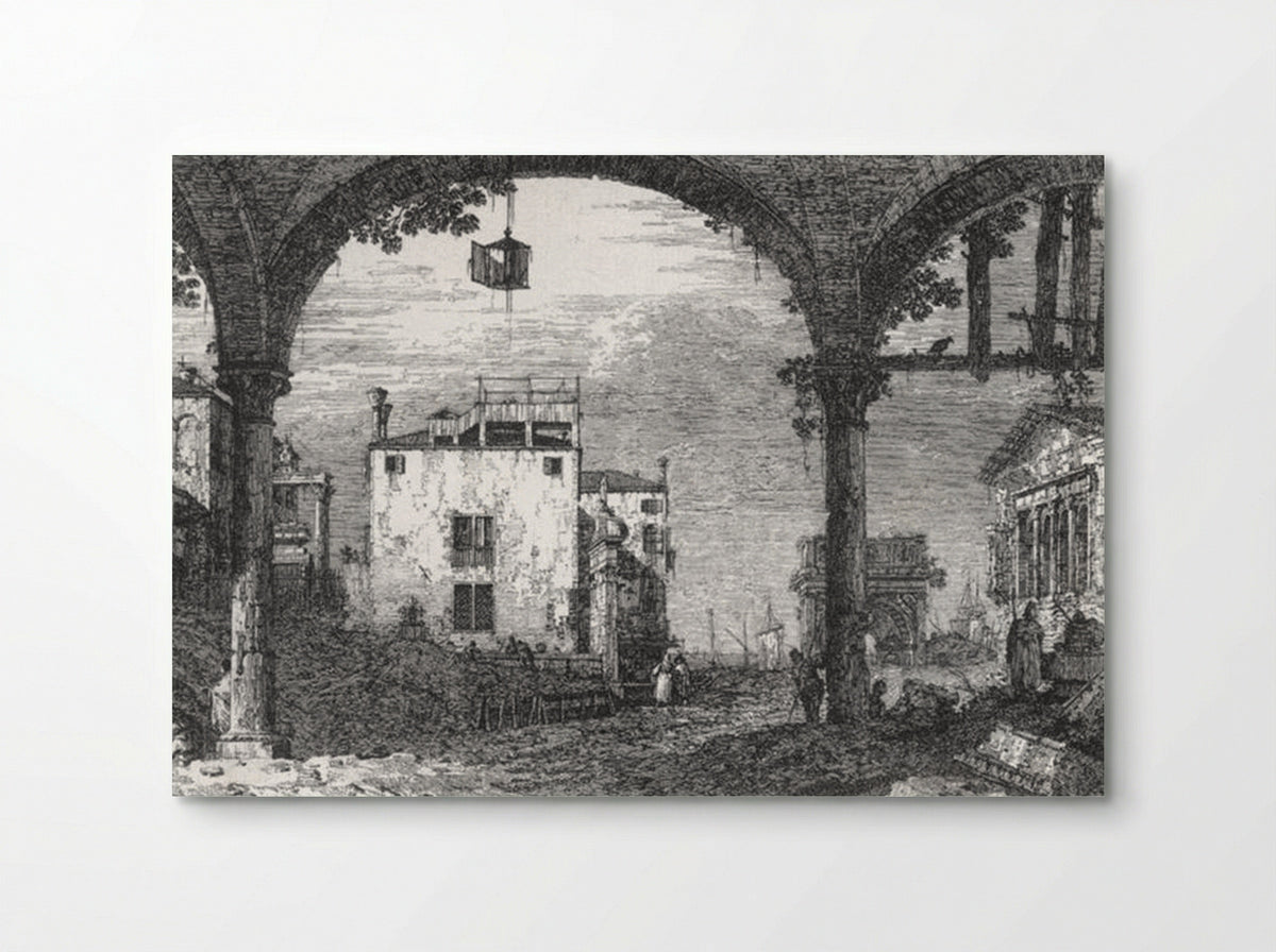 Capriccio with a Portico - Canaletto - Poster
