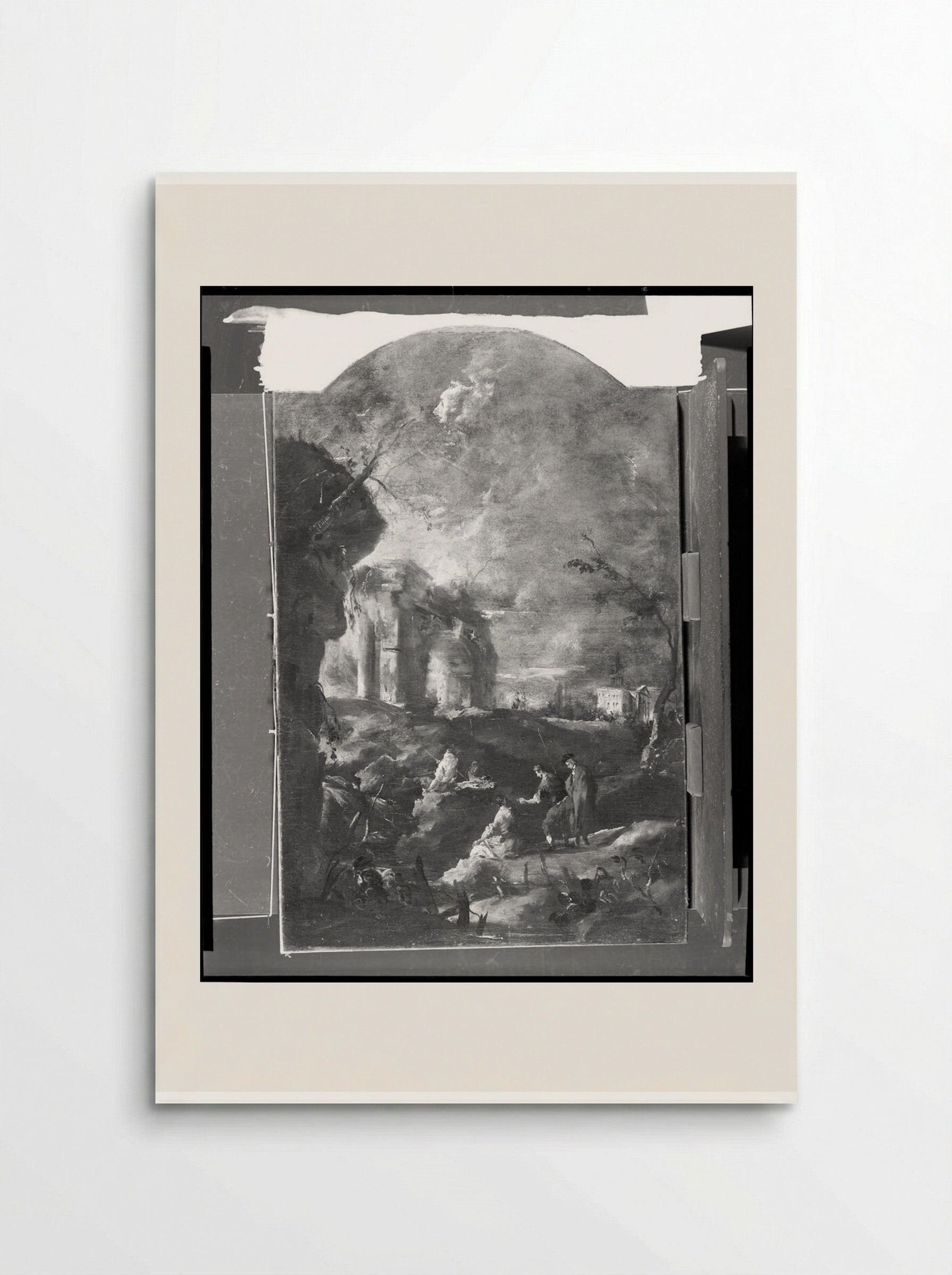 Capriccio: River Landscape with Roman Arch, Villa and Fishermen - Francesco Guardi - Poster