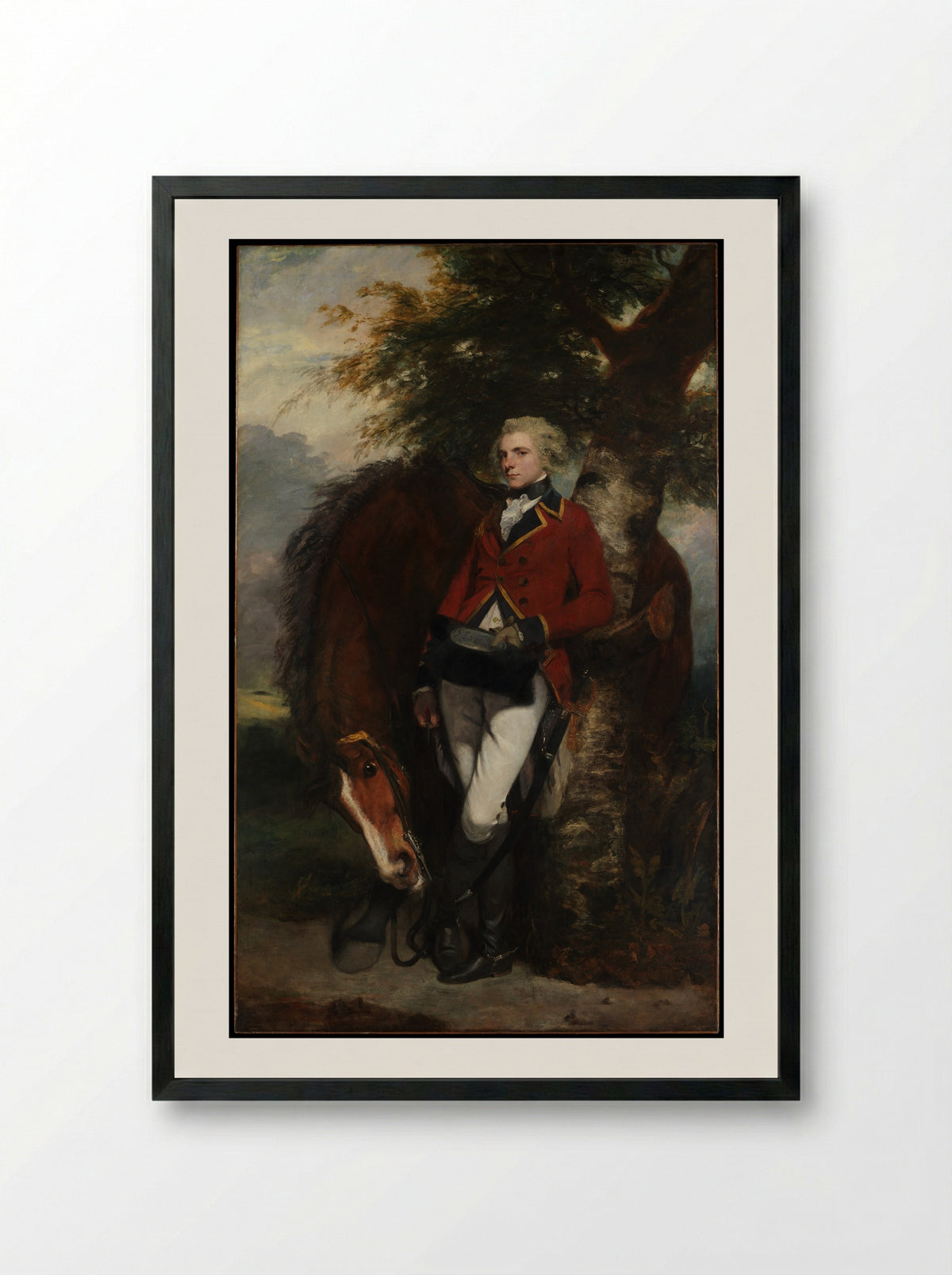 Captain George K. H. Coussmaker - Sir Joshua Reynolds - Framed Print Black