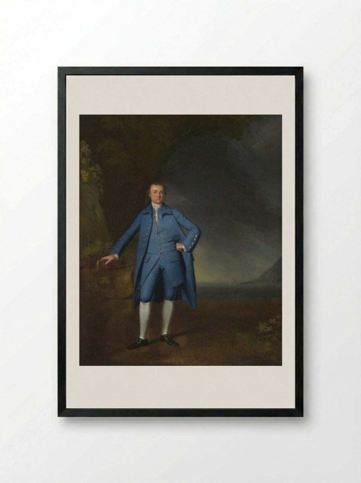 Captain Robert Banks - George Romney - Framed Print Black