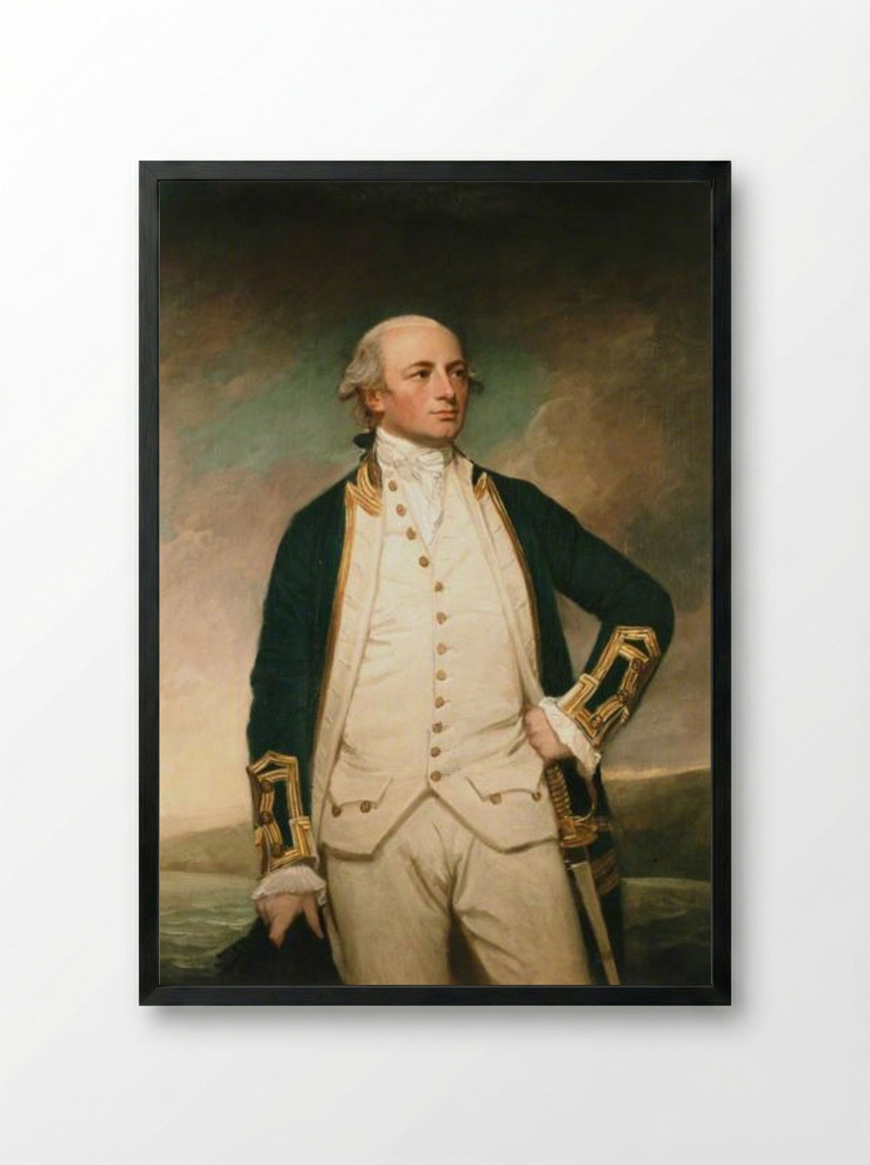 Captain William Peere Williams - George Romney - Framed Print Black
