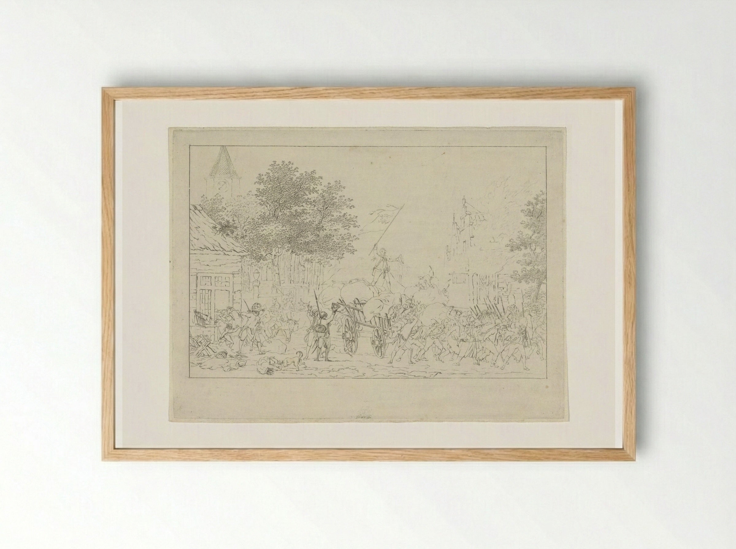 Capture and Plundering of a City by French Troops - Joannes Bemme - Framed Print Wood