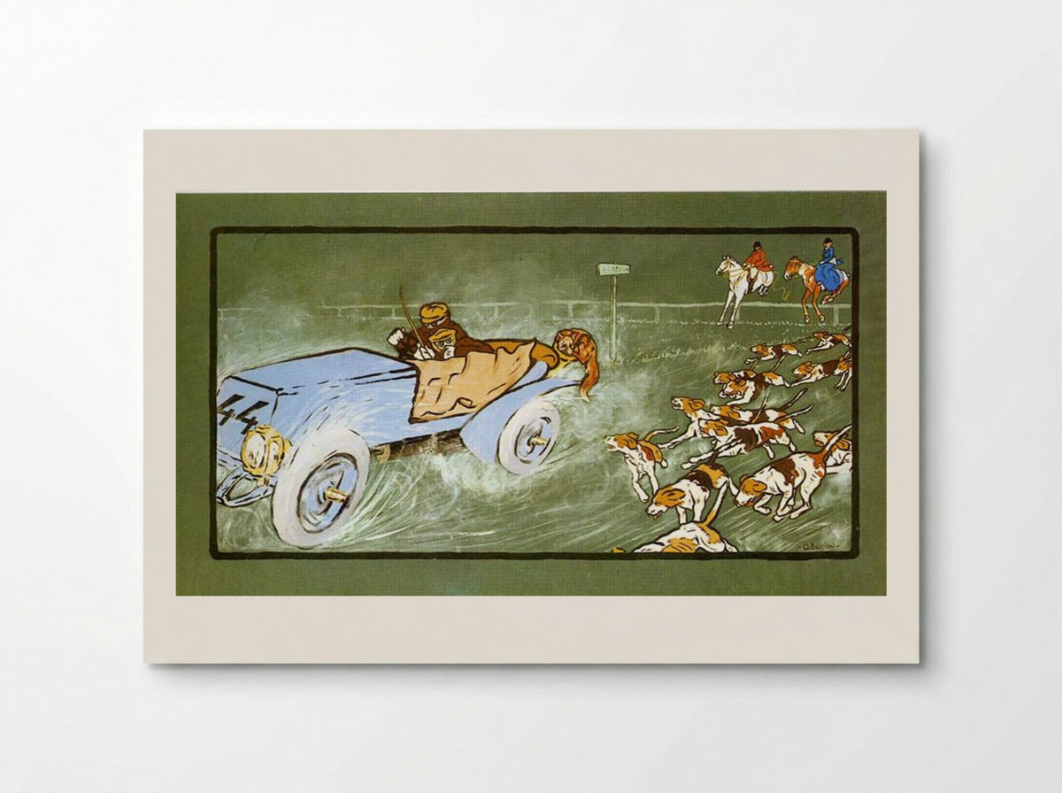 Car and Hunting Fox - Umberto Boccioni - Poster