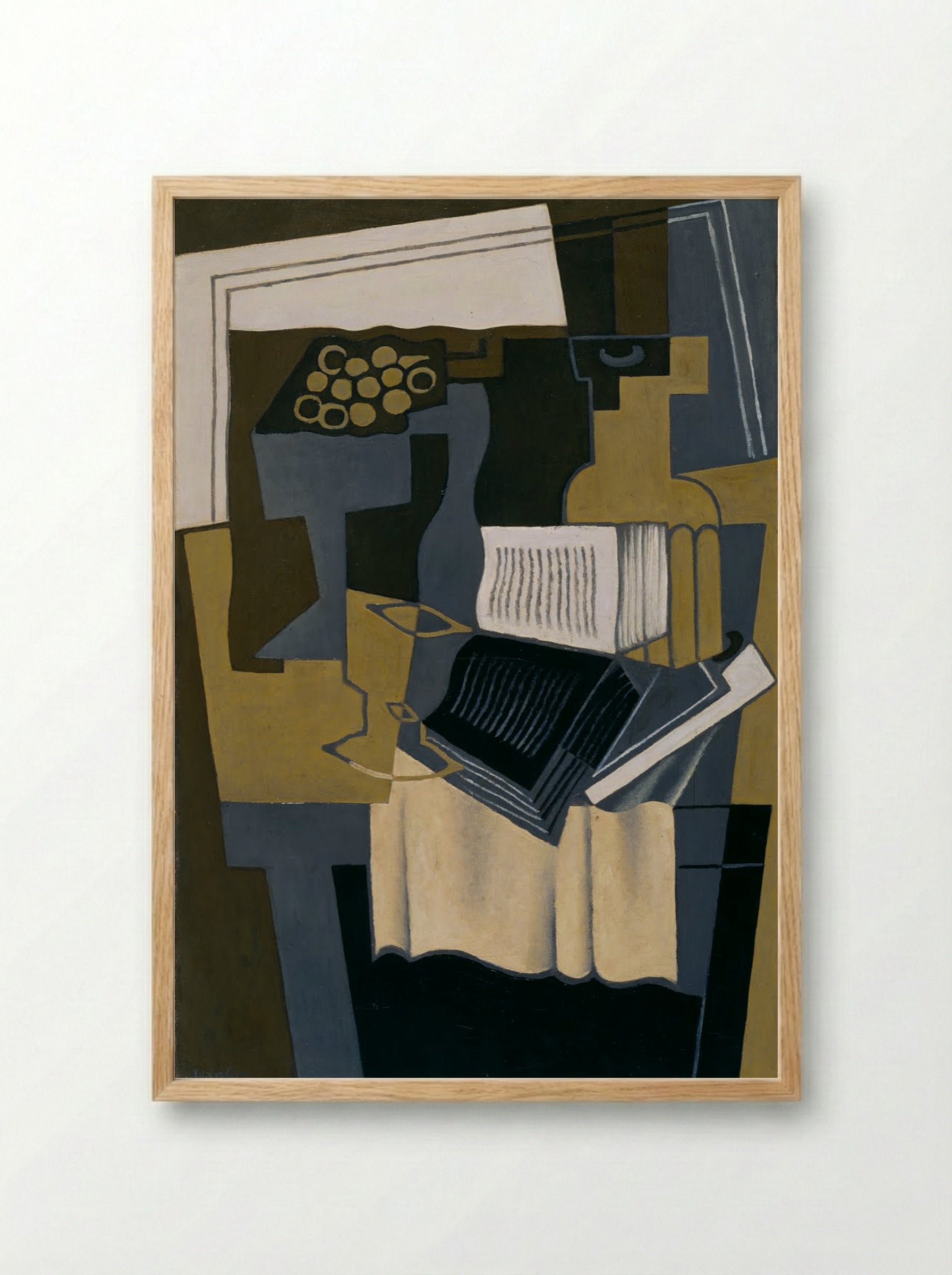 Carafe and Book - Juan Gris - Framed Print Wood