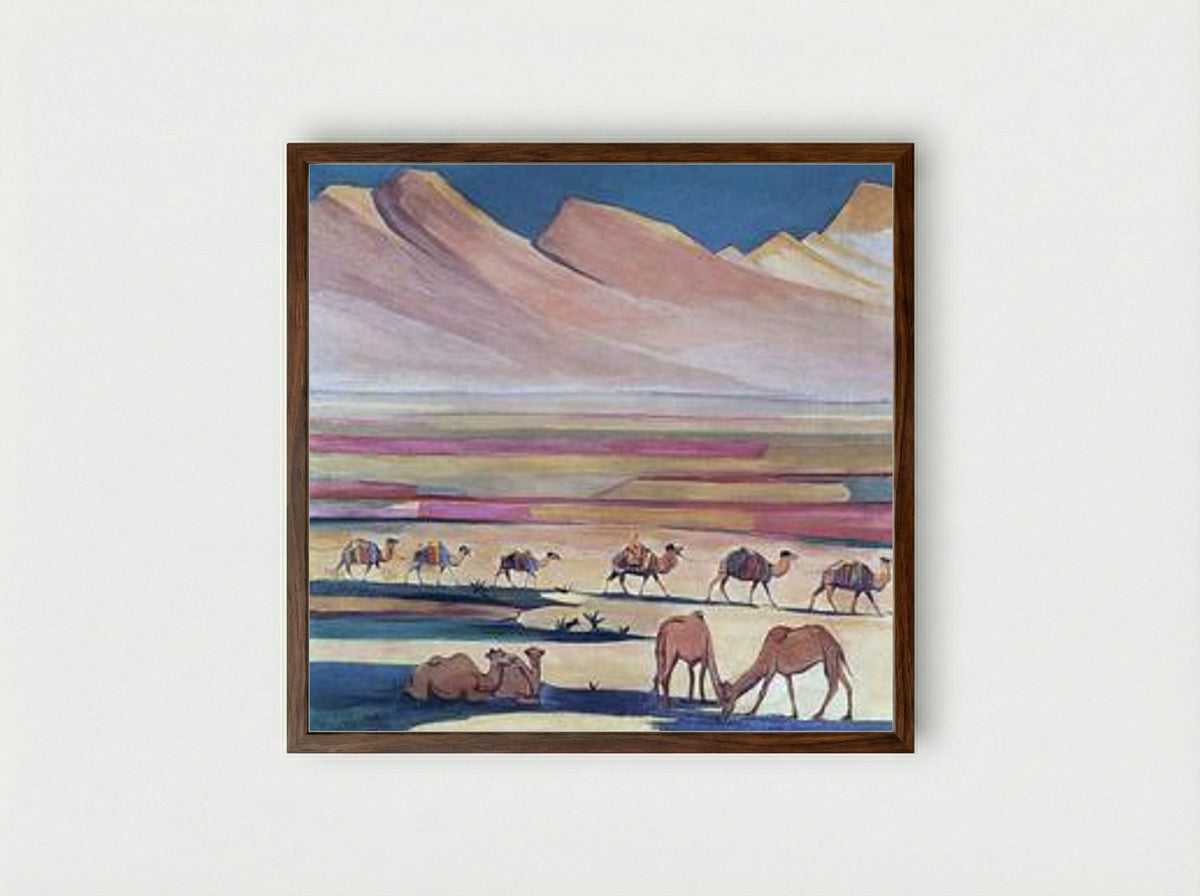 Caravan - Martiros Saryan - Framed Print Dark Wood