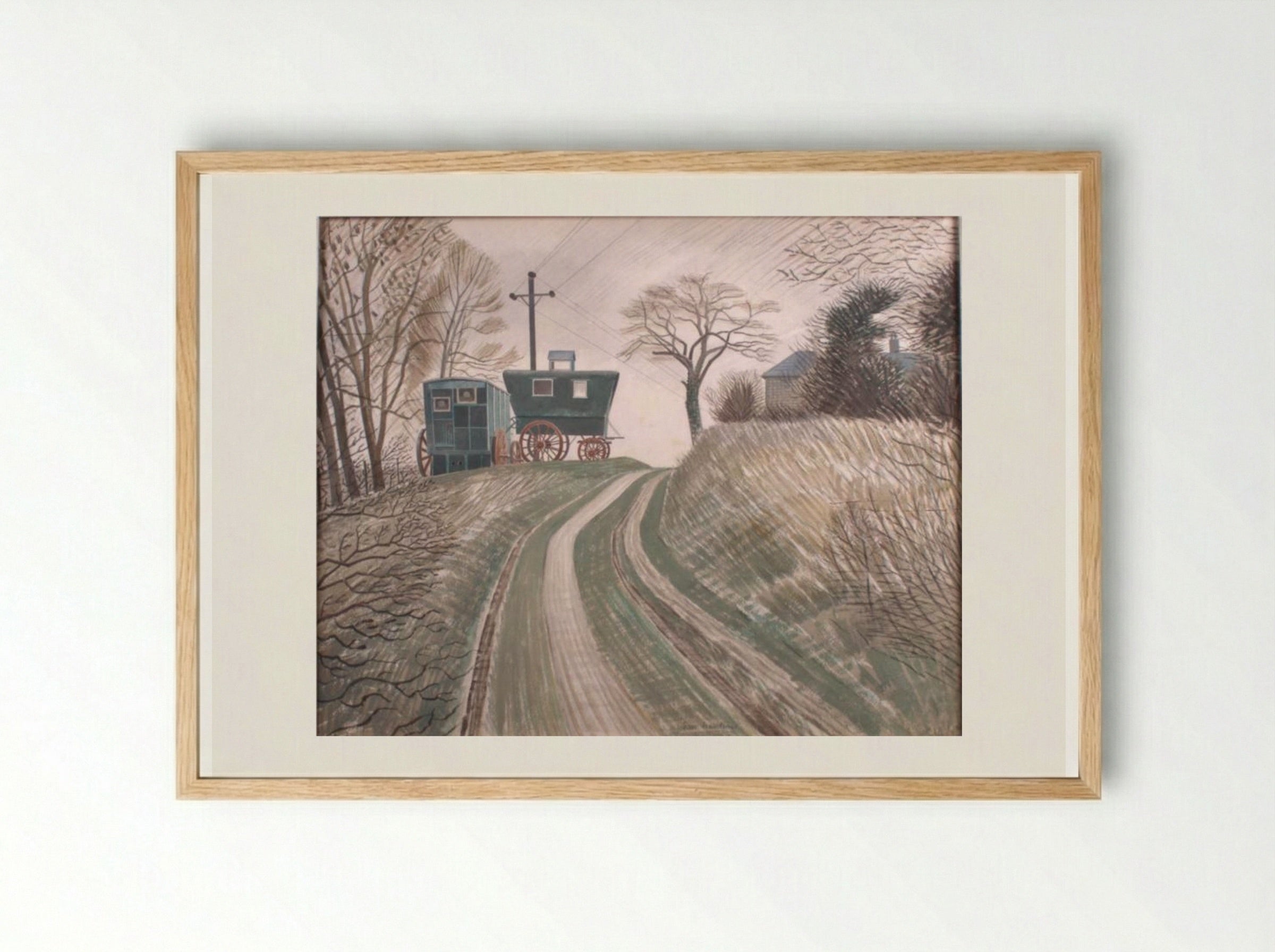 Caravans - Eric Ravilious - Framed Print Wood