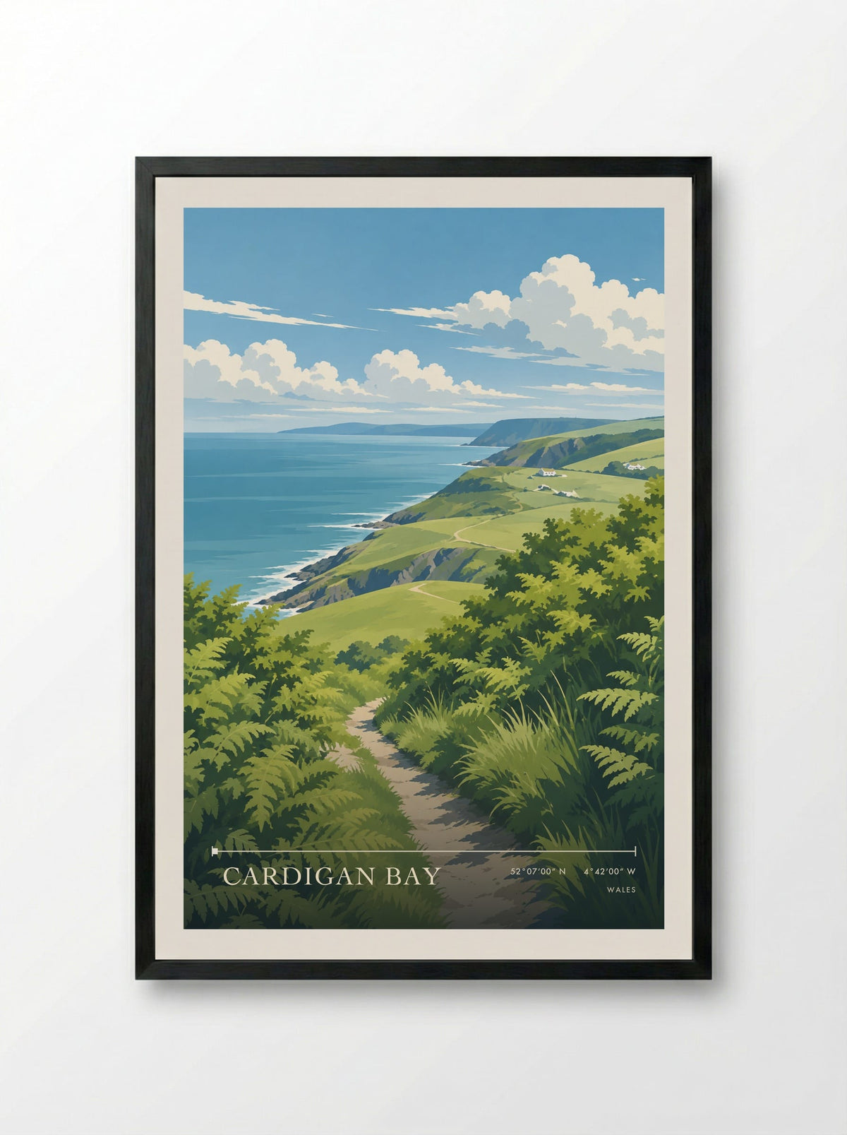 Cardigan Bay | Travel Poster - Framed Print Black