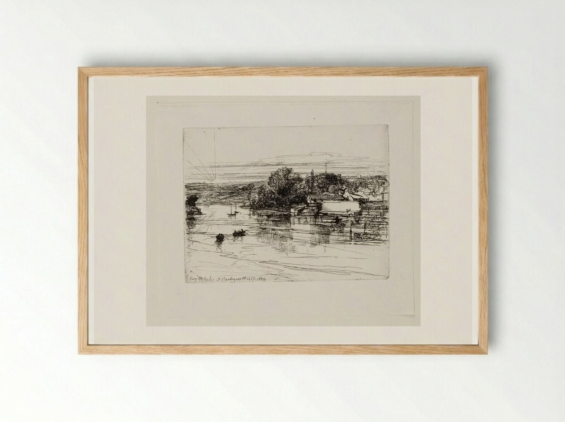 Cardigan Bridge - Francis Seymour Haden - Framed Print Wood