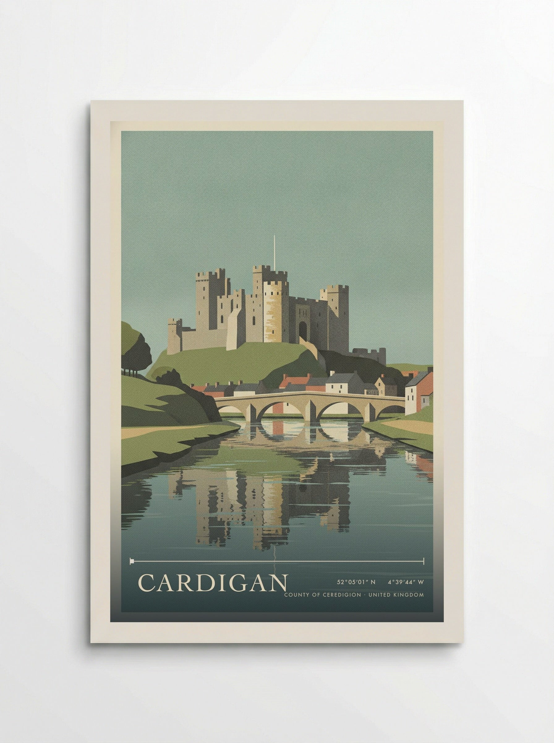 Cardigan County of Ceredigion United Kingdom Travel Poster - Poster