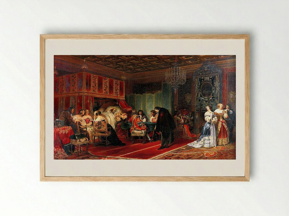 Cardinal Mazarin Dying - Paul Delaroche - Framed Print Wood