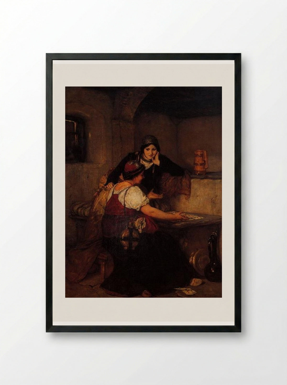 Cards - Nikolaos Gyzis - Framed Print Black