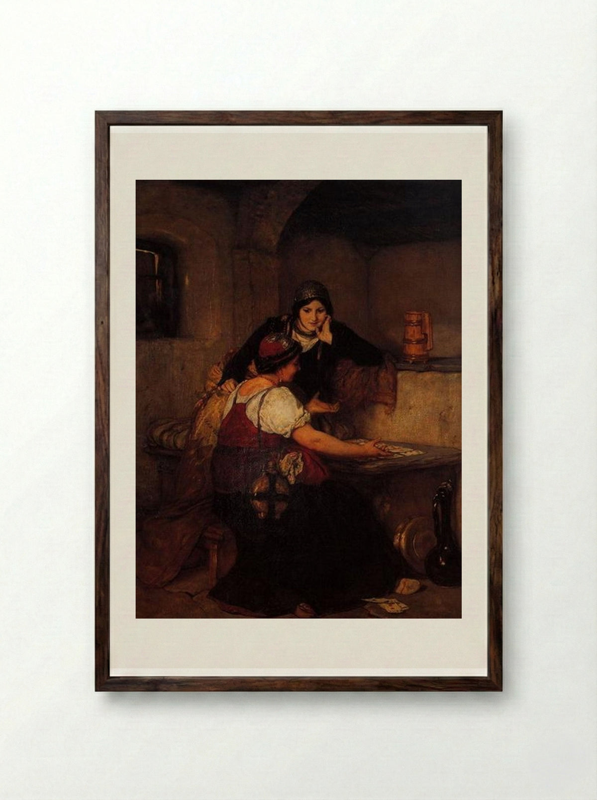 Cards - Nikolaos Gyzis - Framed Print Dark Wood