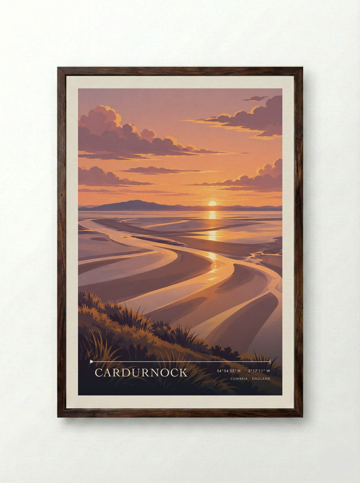 Cardurnock, Cumbria | Travel Poster - Framed Print Dark Wood