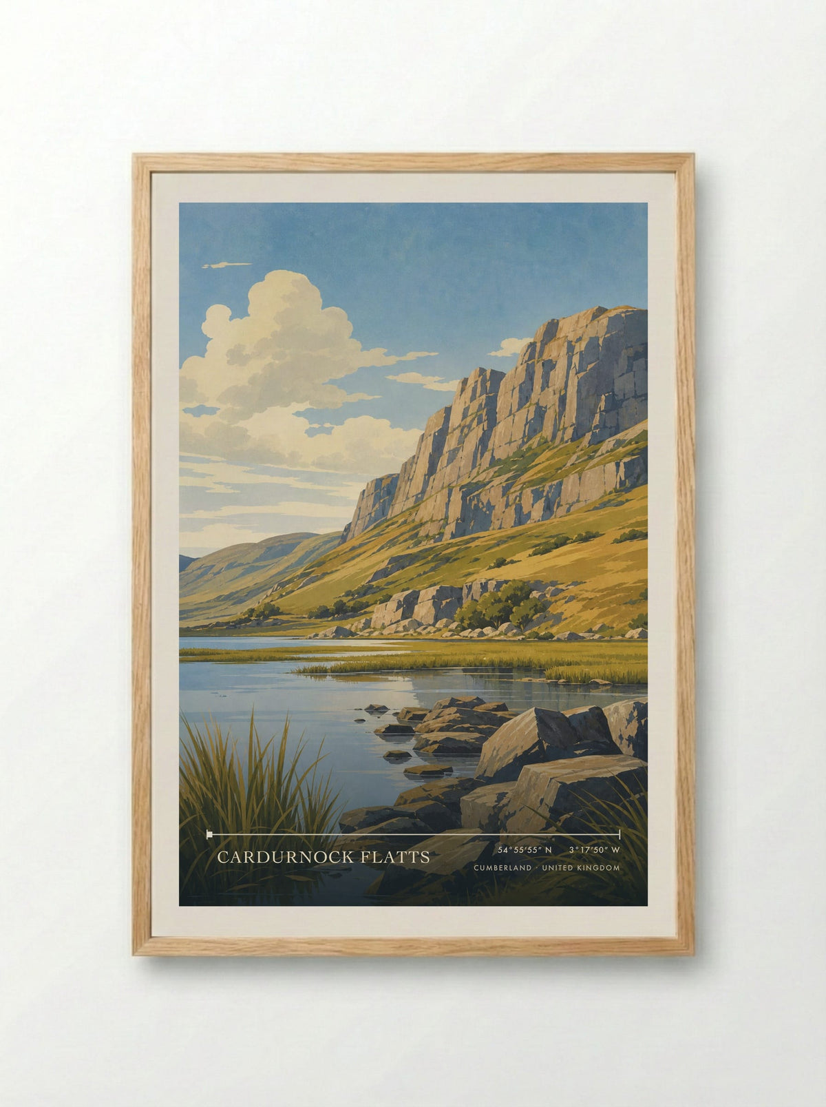 Cardurnock Flatts Cumberland United Kingdom Travel Poster - Framed Print Wood