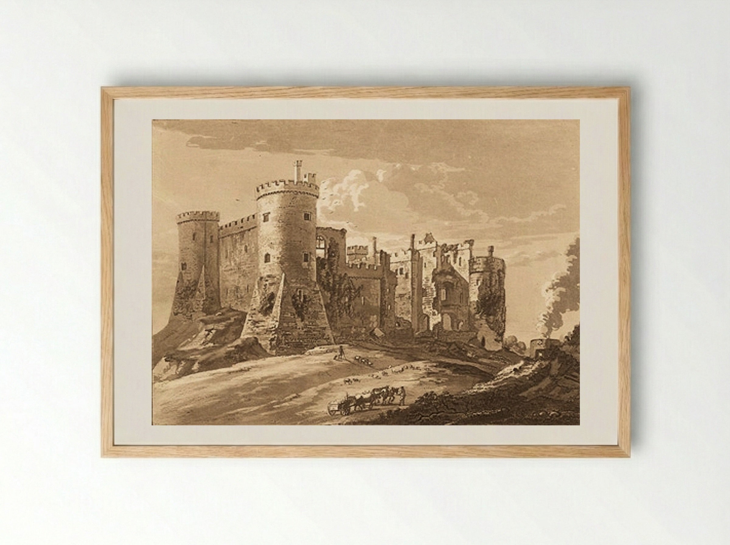 Carey Castle in Pembrokeshire - Paul Sandby - Framed Print Wood
