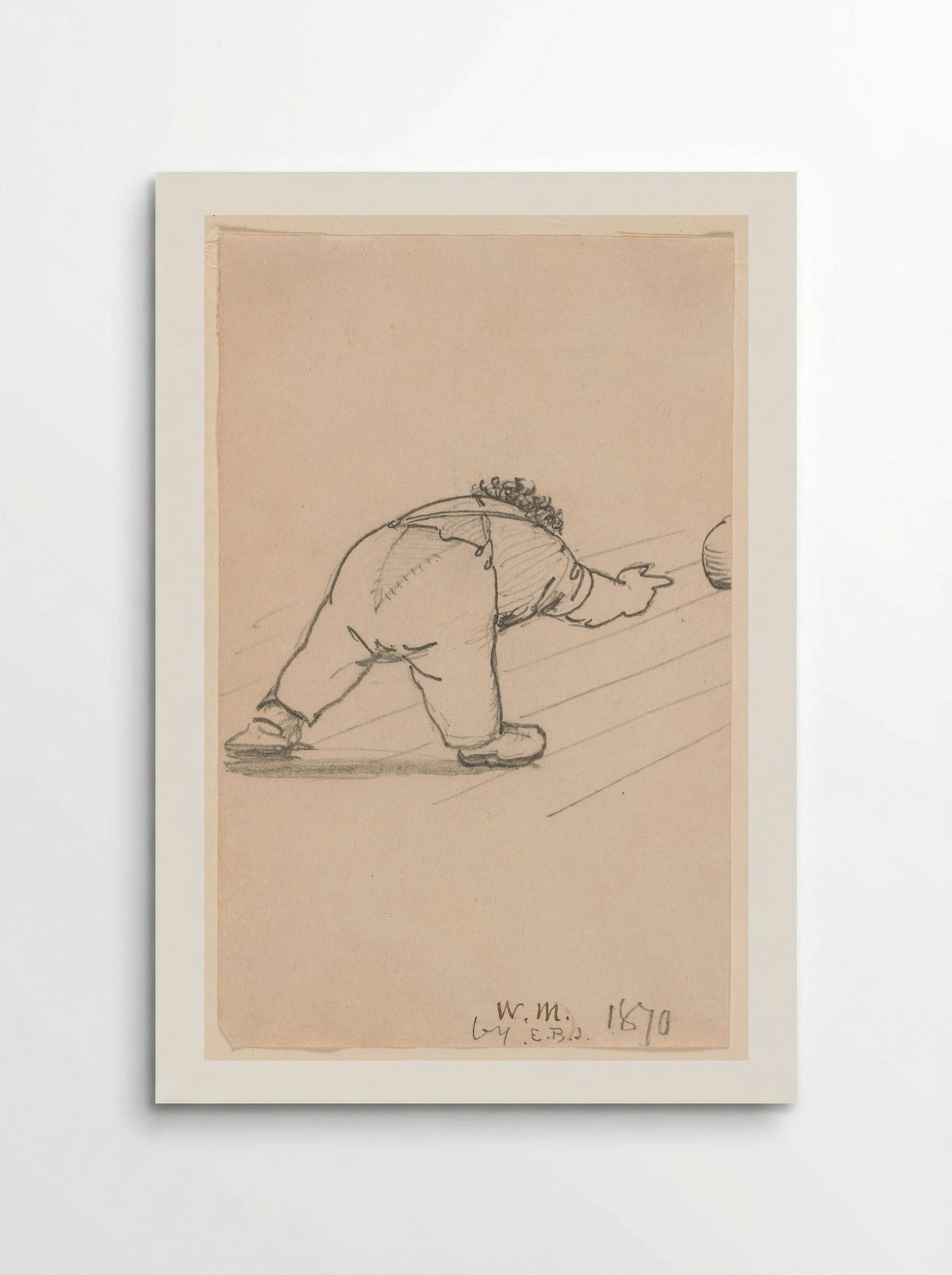 Caricature of William Morris Playing Skittles - Edward Burne-Jones - Poster
