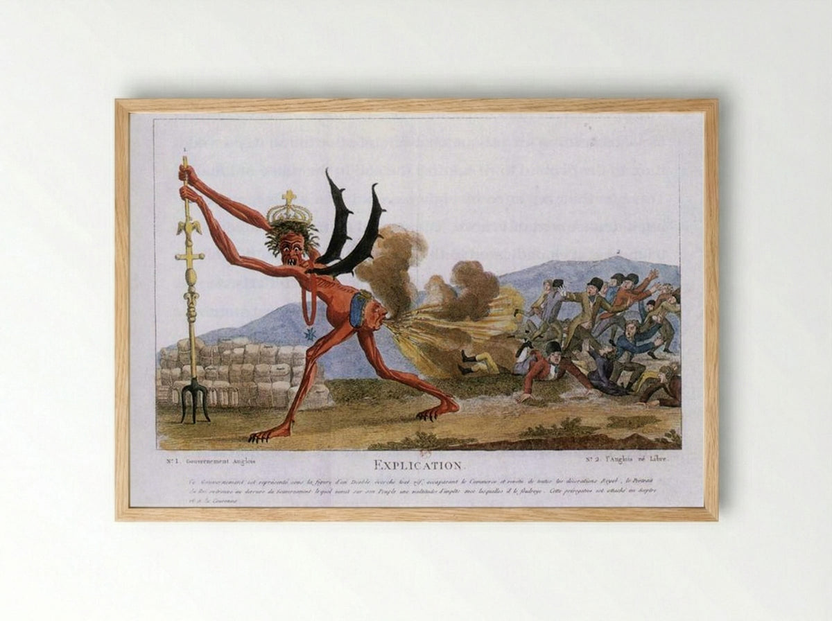 Caricature of the English Government - Jacques-Louis David - Framed Print Wood