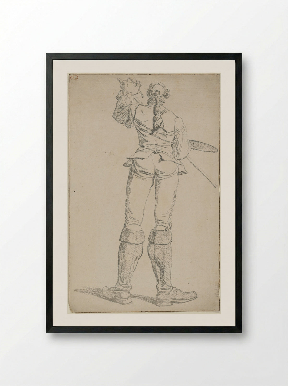 Caricature of the Painter Anicet Charles Gabriel Lemonnier - François-André Vincent - Framed Print Black