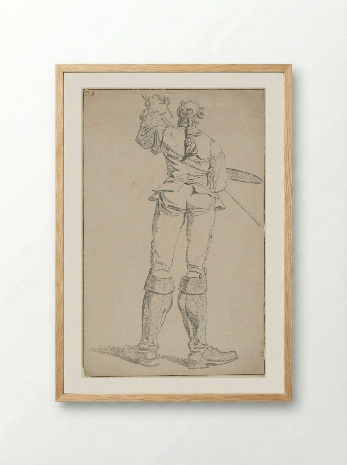 Caricature of the Painter Anicet Charles Gabriel Lemonnier - François-André Vincent - Framed Print Wood
