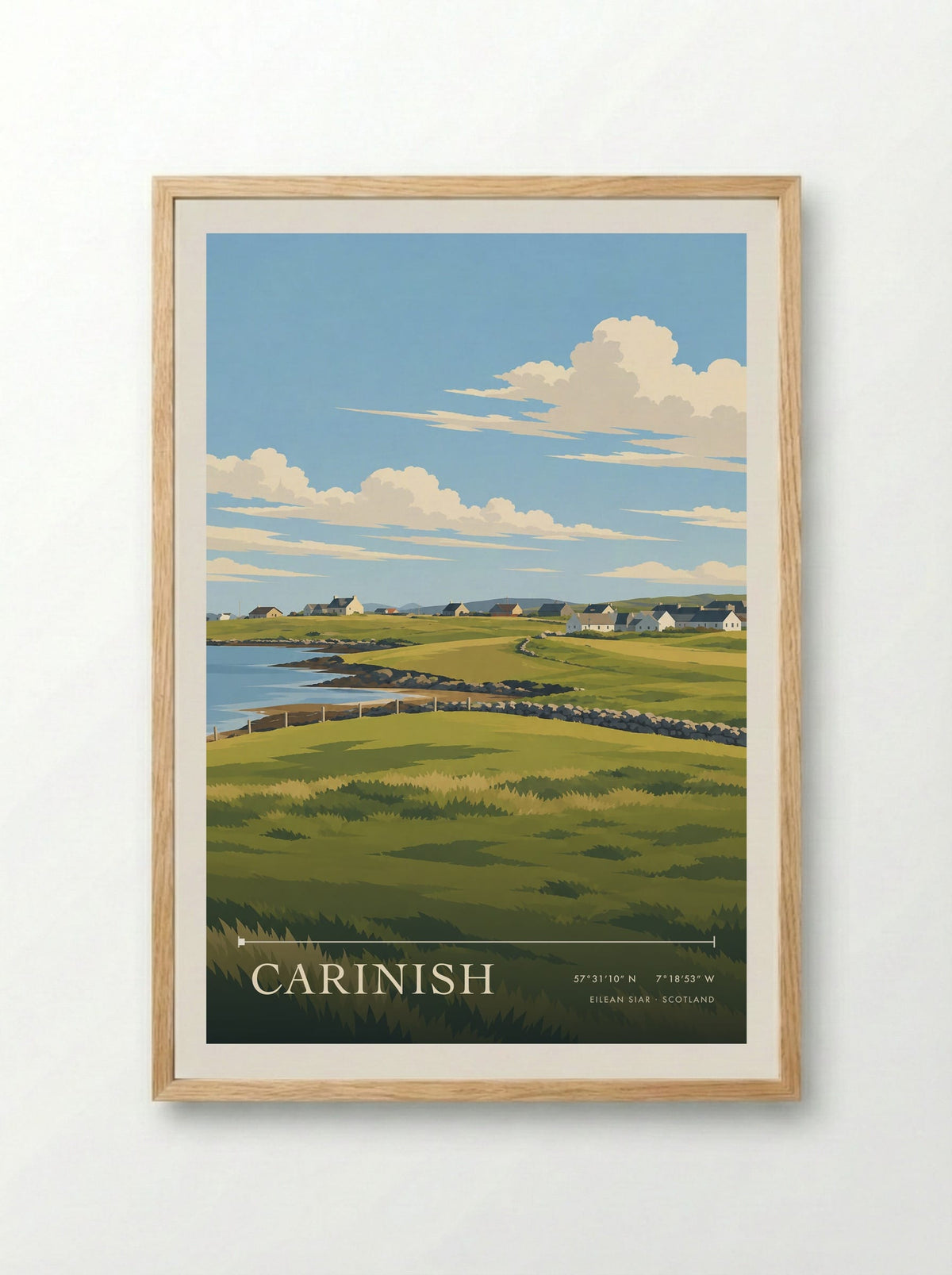 Carinish, Eilean Siar | Travel Poster - Framed Print Wood