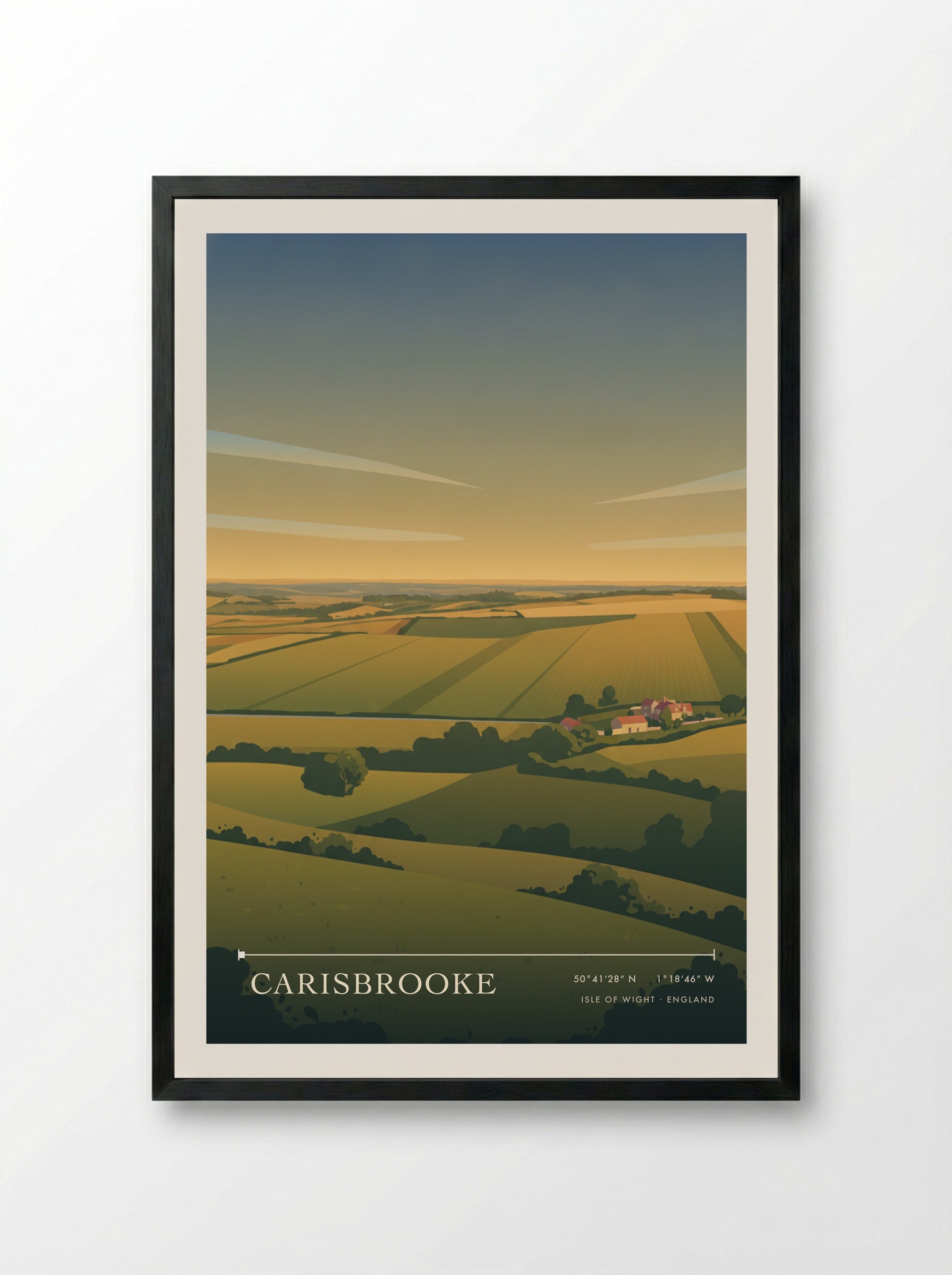 Carisbrooke Isle of Wight England Travel Poster - Framed Print Black