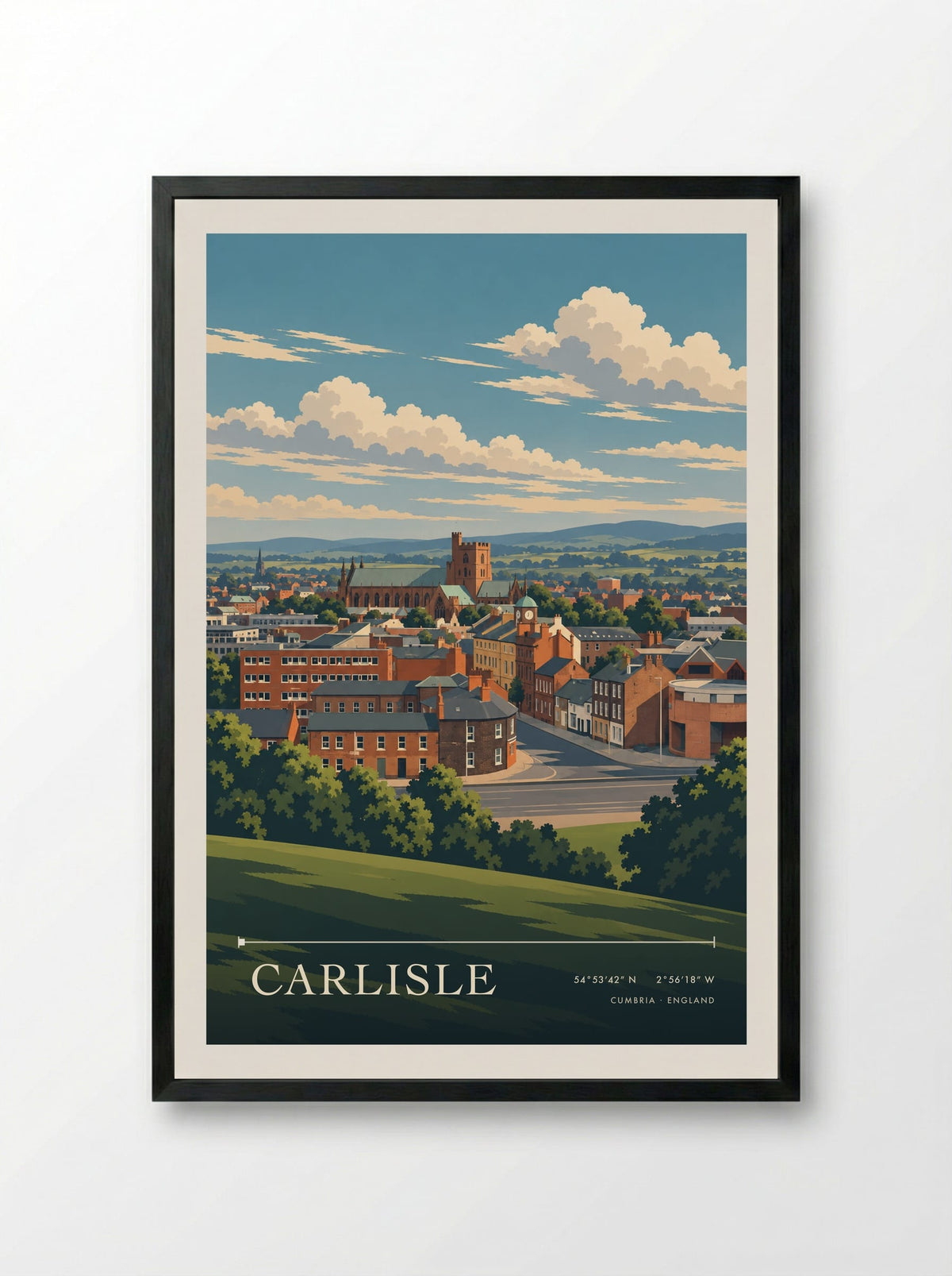 Carlisle, Cumbria | Travel Poster - Framed Print Black