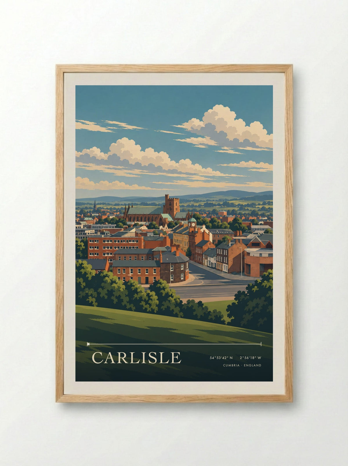 Carlisle, Cumbria | Travel Poster - Framed Print Wood